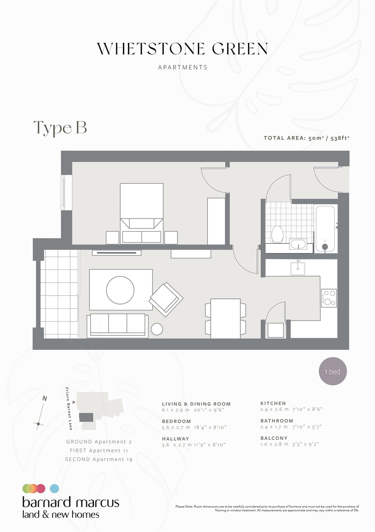 New home, 1 bed flat for sale in Whetstone Green Apartments, Whetstone
