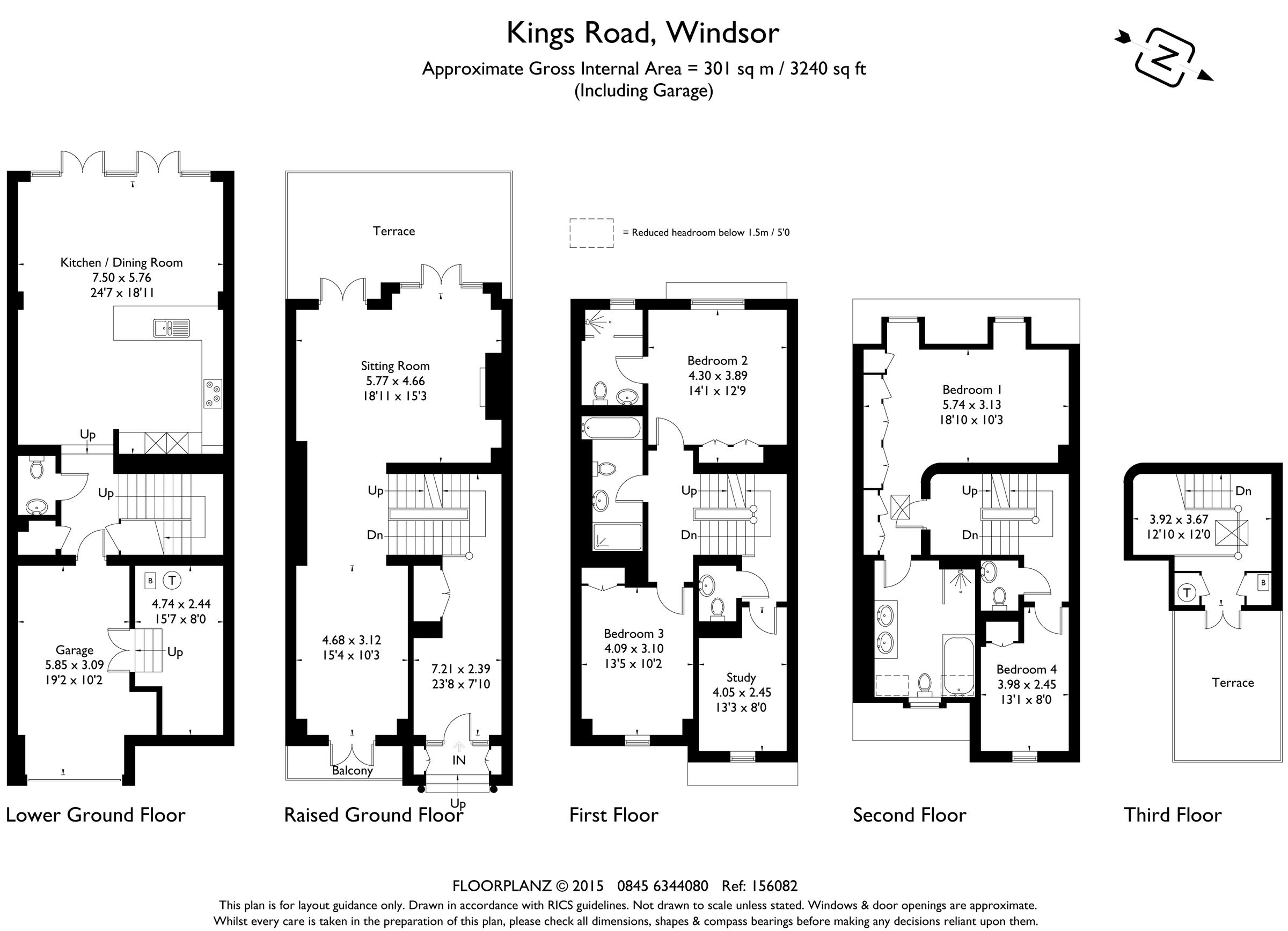 5 bed terraced house for sale in Long Walk Villas, 76A Kings Road