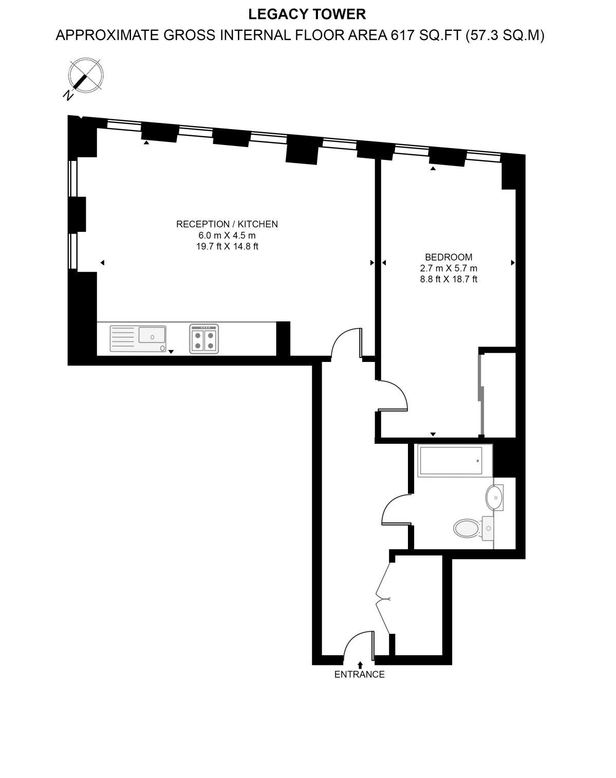 1 bed flat to rent in Legacy Tower, Stratford, London E15 Zoopla