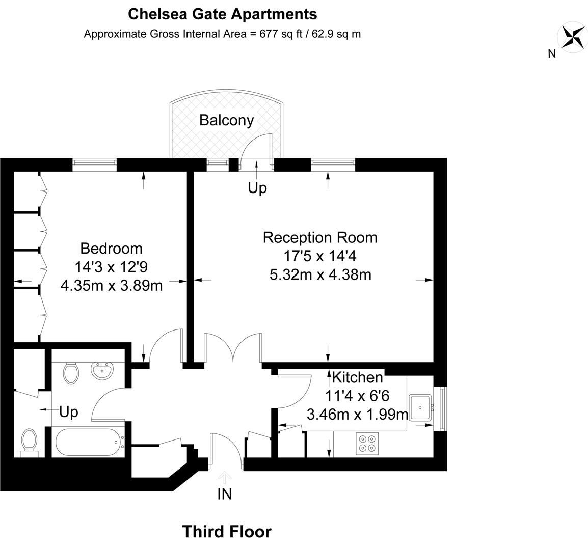 1 bed flat to rent in Chelsea Gate Apartments, 93 Ebury Bridge Road