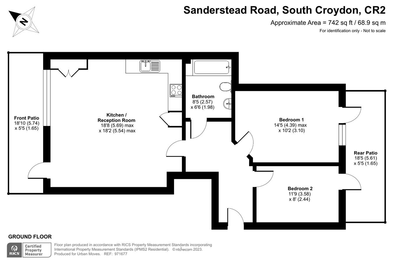 New home, 2 bed flat for sale in Sanderstead Road, Croydon, London CR2