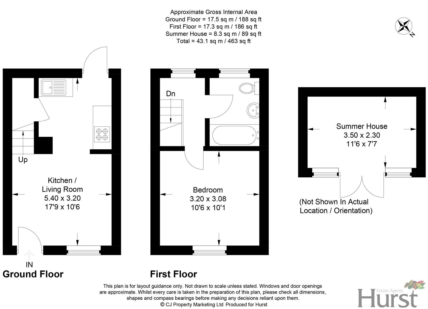 1 bed terraced house for sale in Main Road, Lacey Green, Princes
