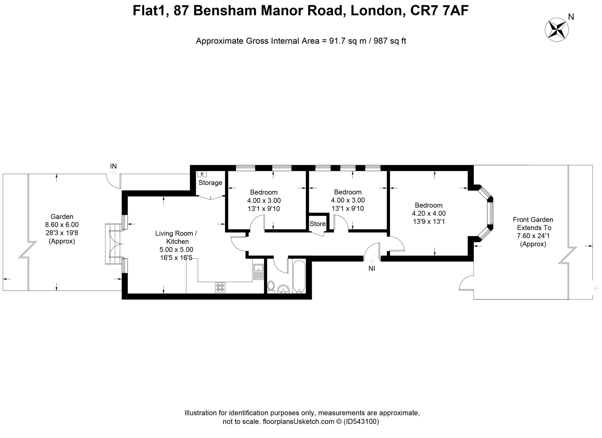 3 bed flat to rent in Bensham Manor Road, Thornton Heath CR7 Zoopla