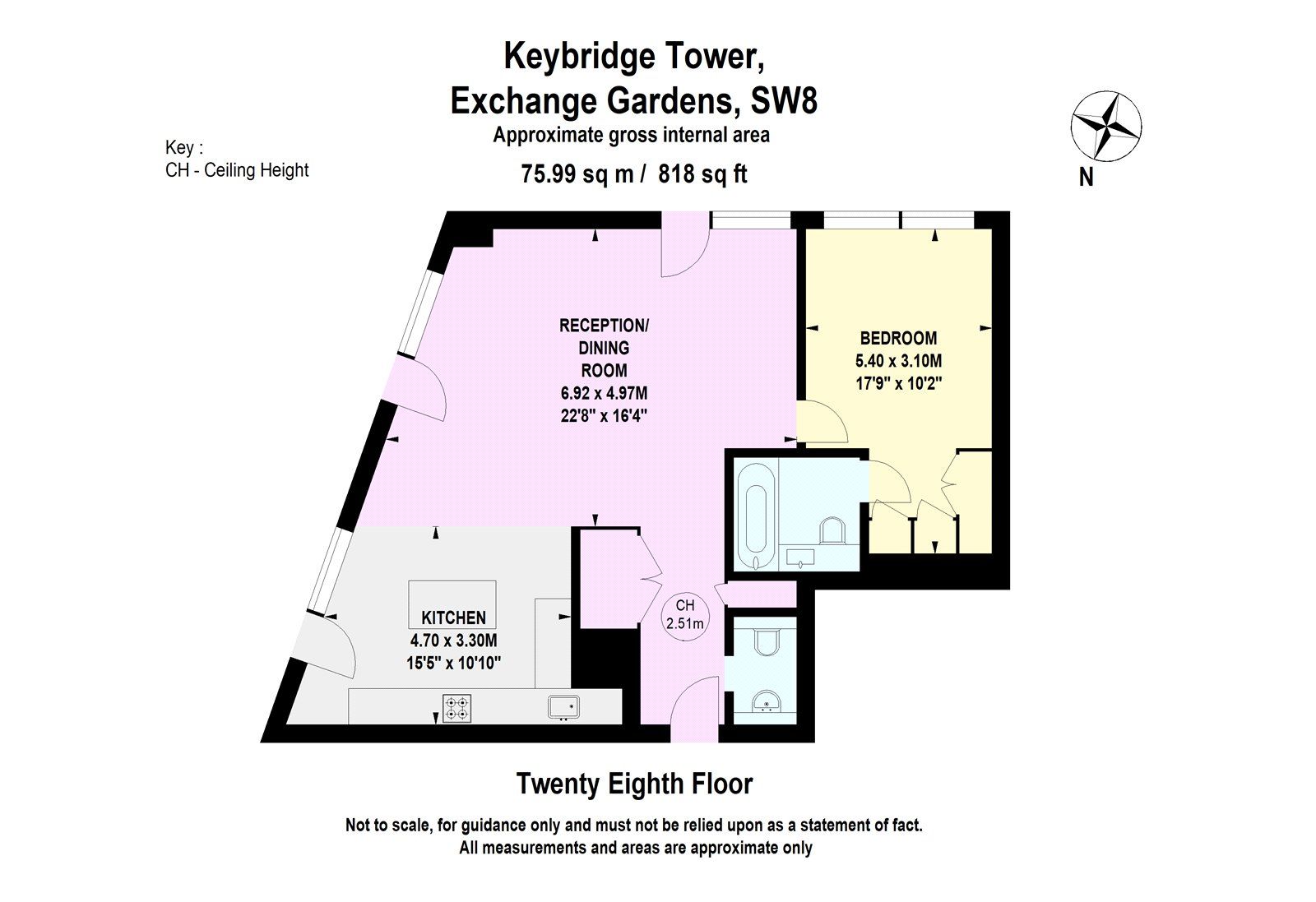 New home, 1 bed flat for sale in Keybridge Tower, 1 Exchange Gardens
