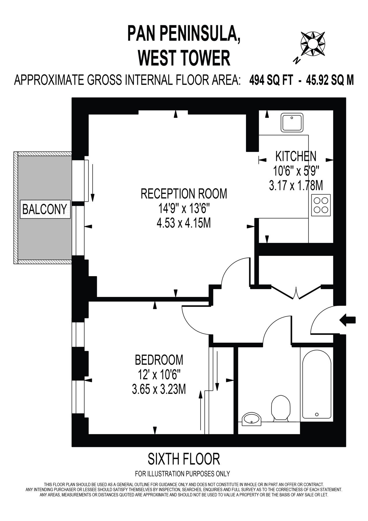 1 bed flat to rent in West Tower, Pan Peninsula, Canary Wharf E14 Zoopla