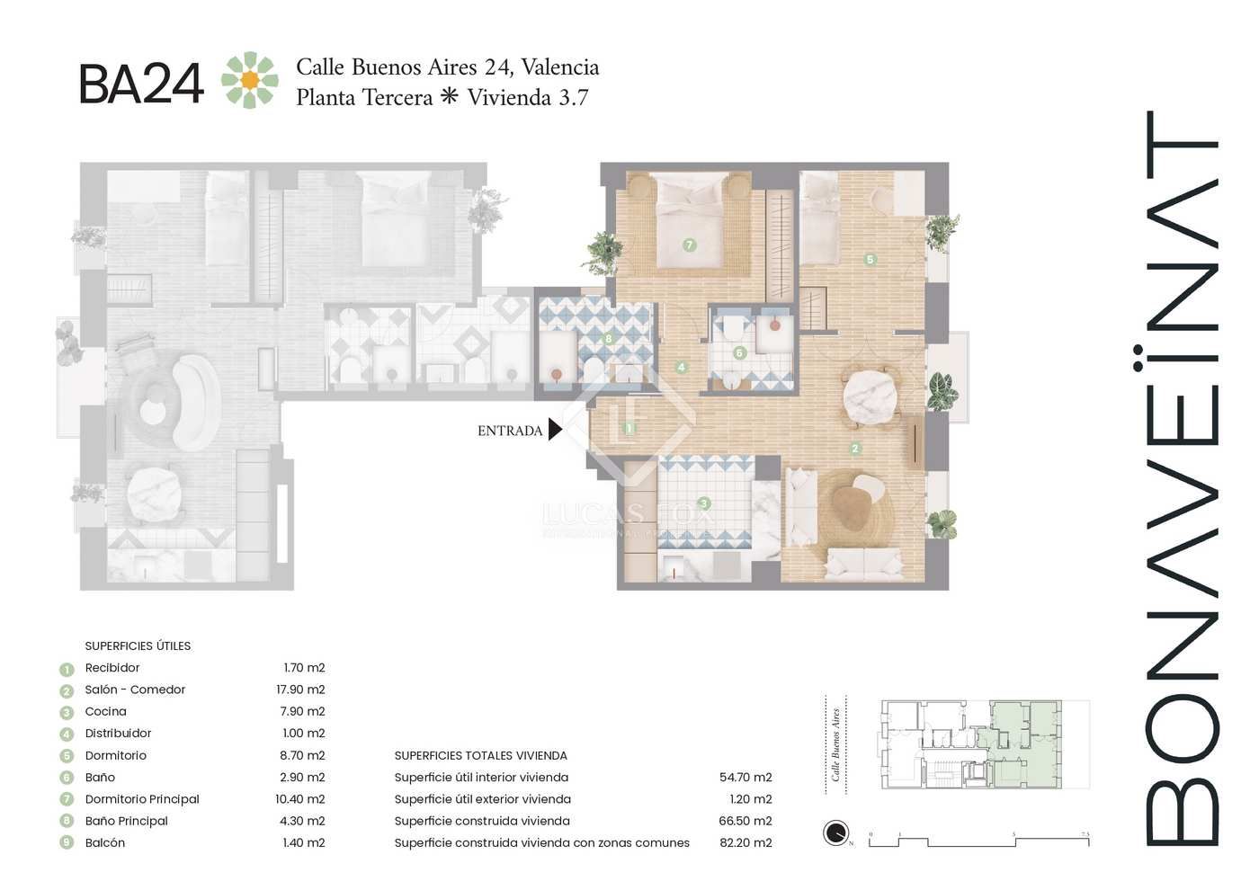 2 bed apartment for sale in Spain, Valencia, Valencia City, Ruzafa