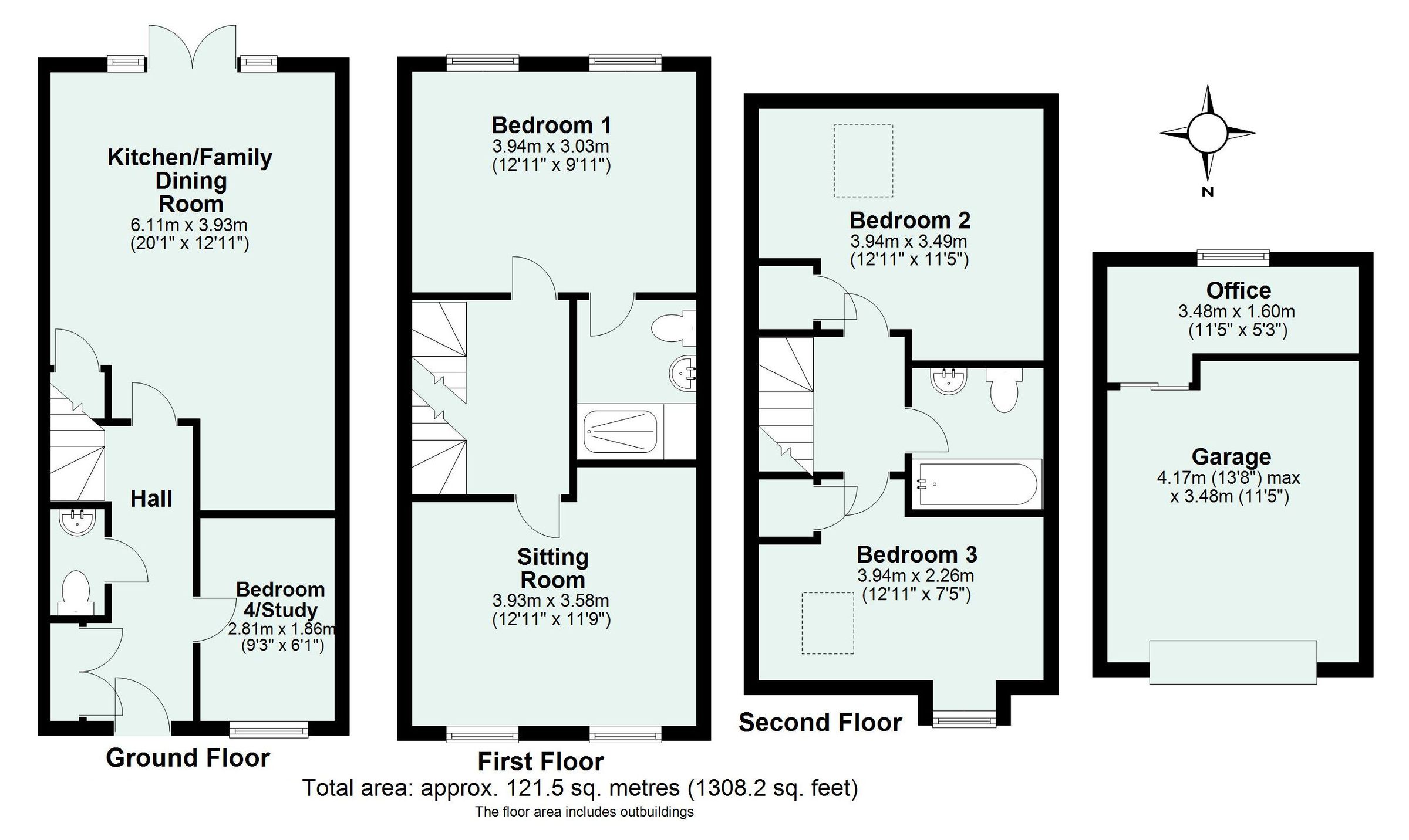 4 bed terraced house for sale in Swallow Way, Cullompton, Devon EX15