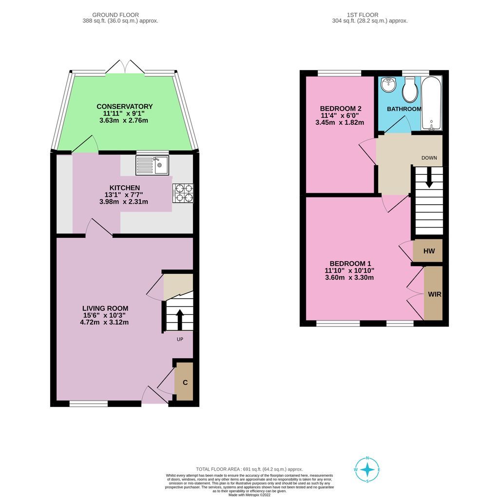 2 bed end terrace house to rent in Bowers Close, Burpham, Guildford GU4