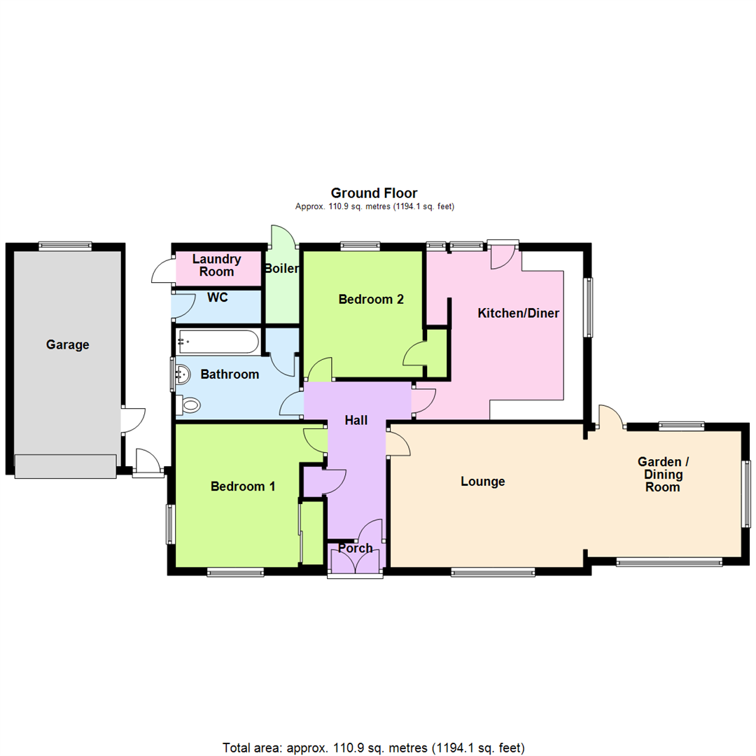 2 bed detached bungalow for sale in Kirton Road, Trimley St. Martin