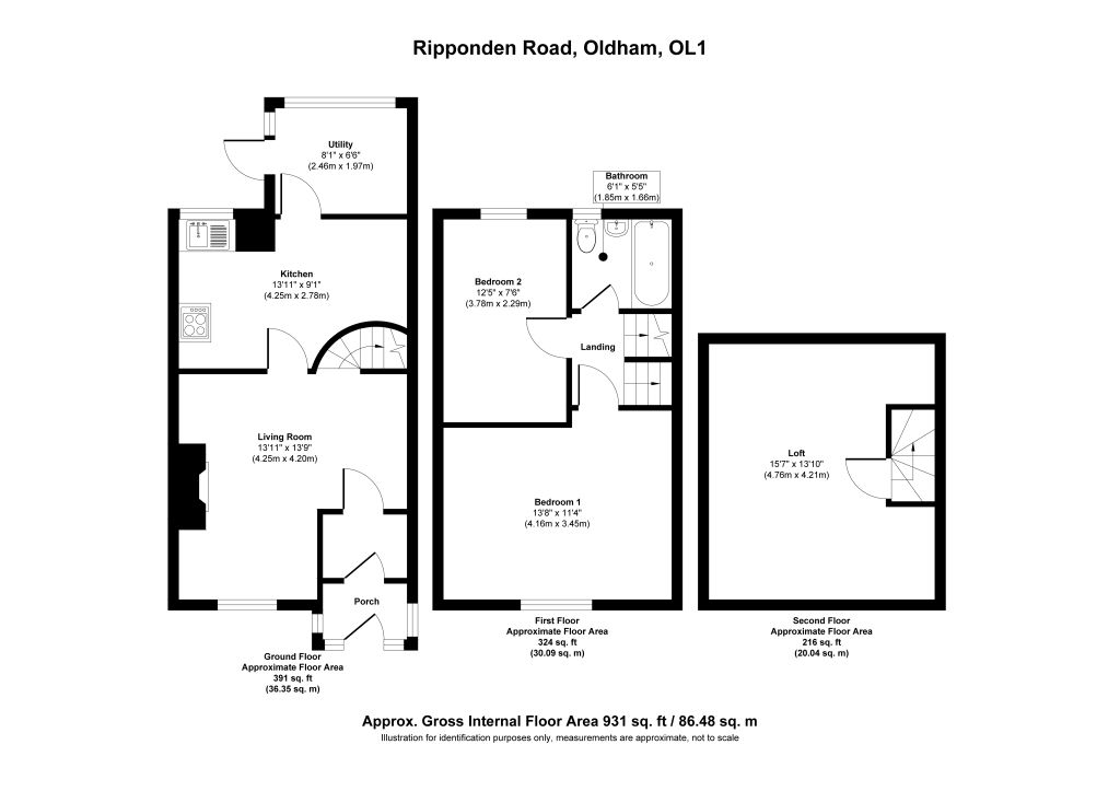 2 bed terraced house for sale in Ripponden Road, Moorside, Oldham