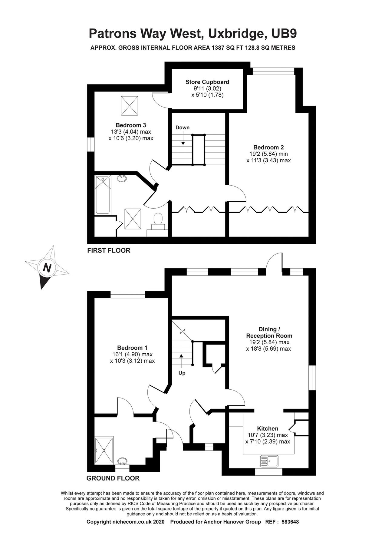 3 bed property for sale in Patrons Way West, Denham Garden Village