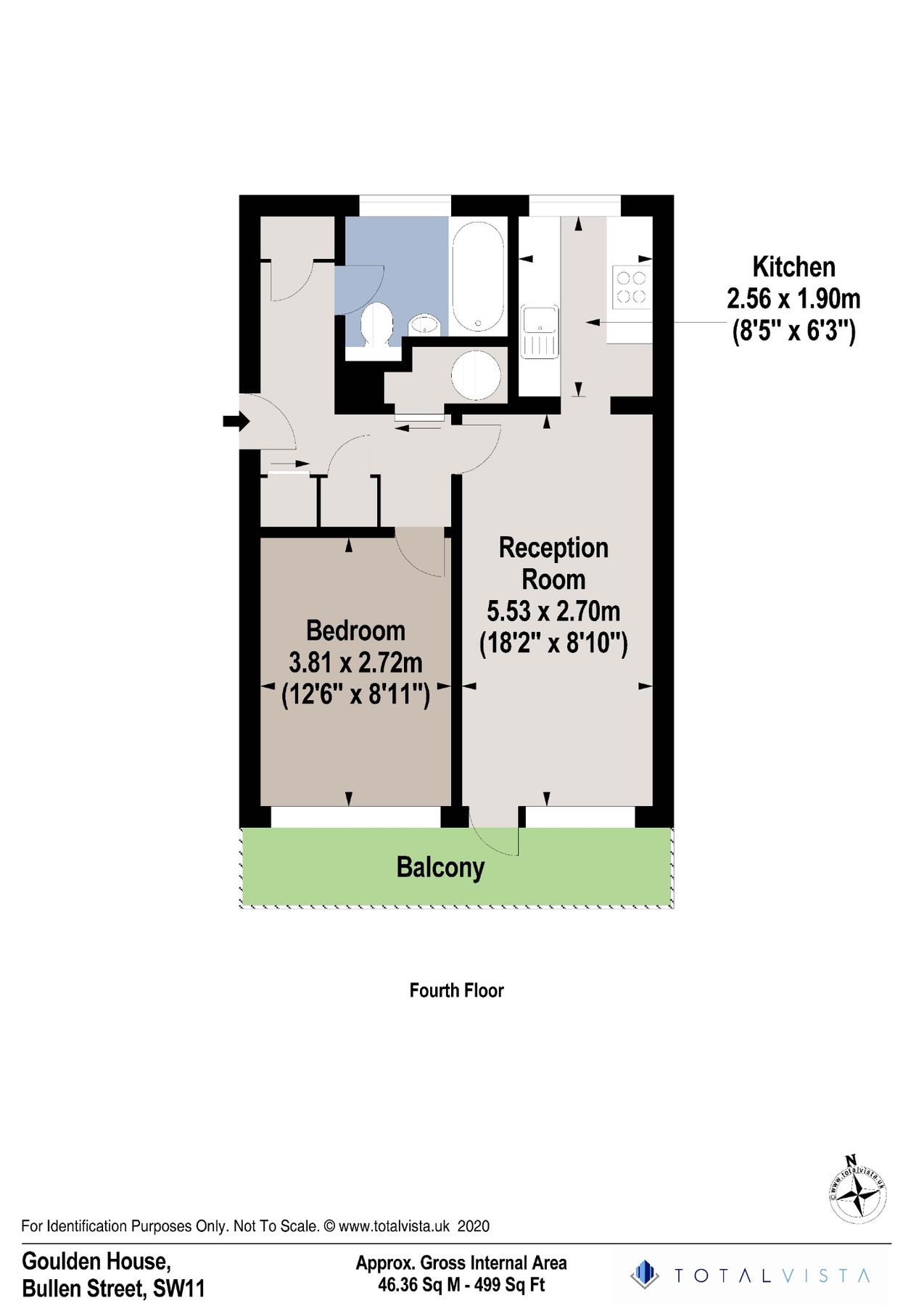 1 bed flat to rent in Goulden House, Bullen Street, Battersea, Clapham