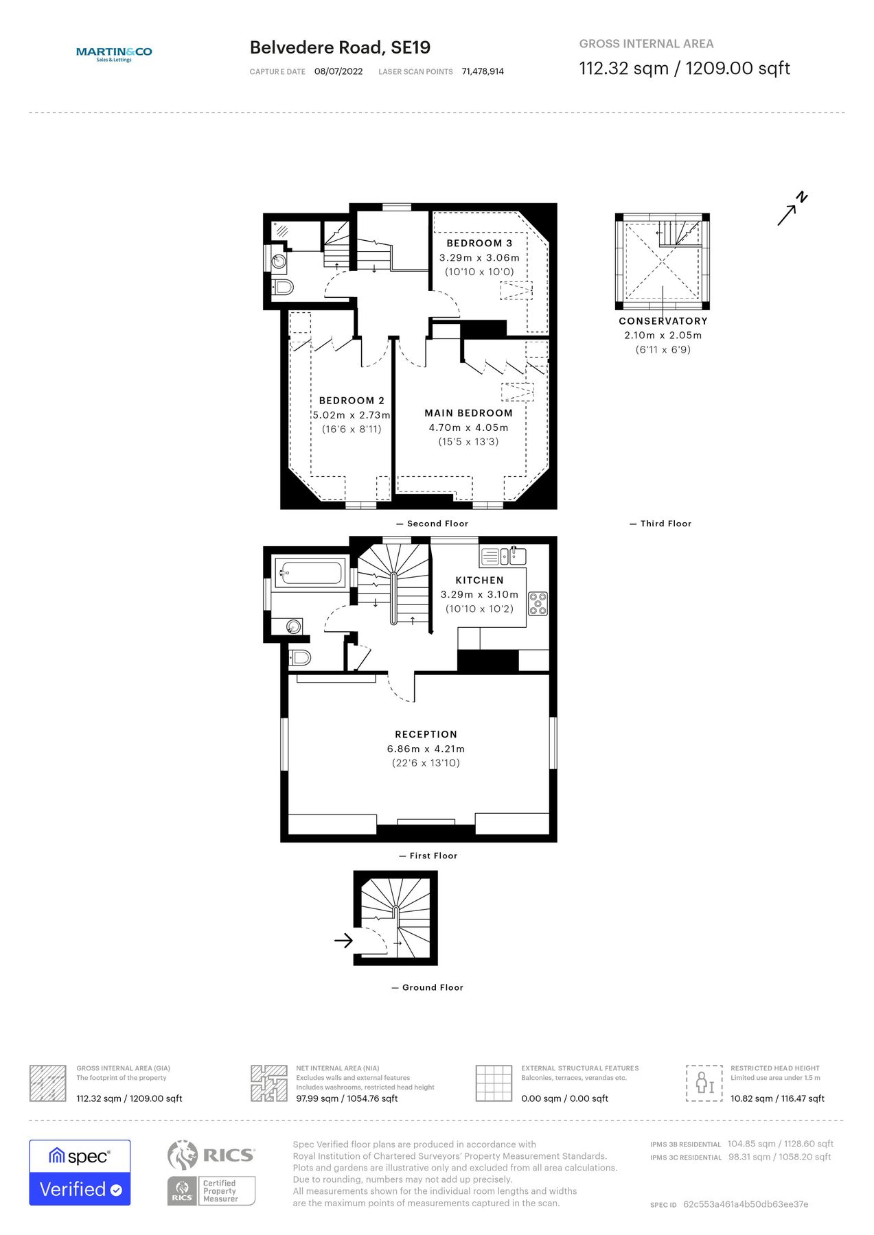 3 bed flat for sale in Belvedere Road, Crystal Palace, London, Greater