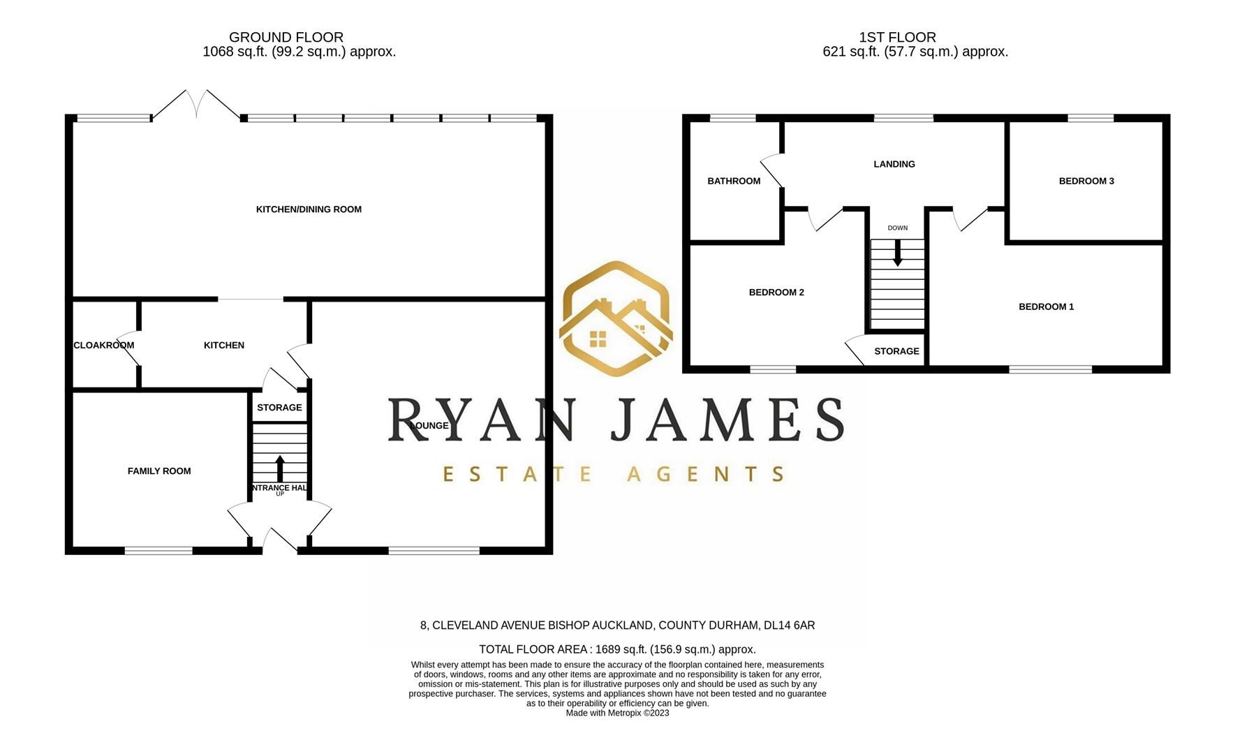 3 bed terraced house for sale in Cleveland Avenue, Auckland DL14