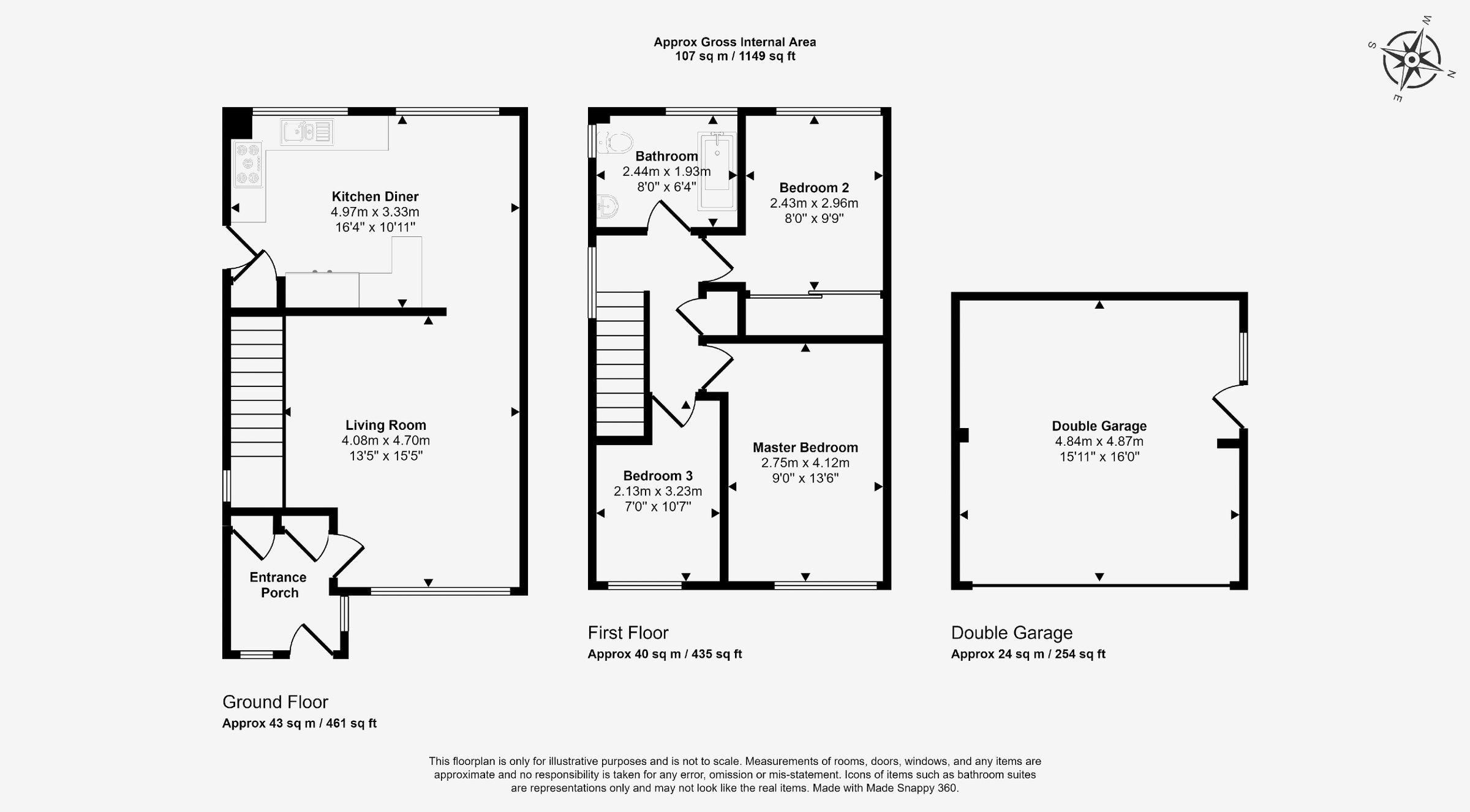 3 bed linkdetached house for sale in Pine View, Etching Hill, Rugeley