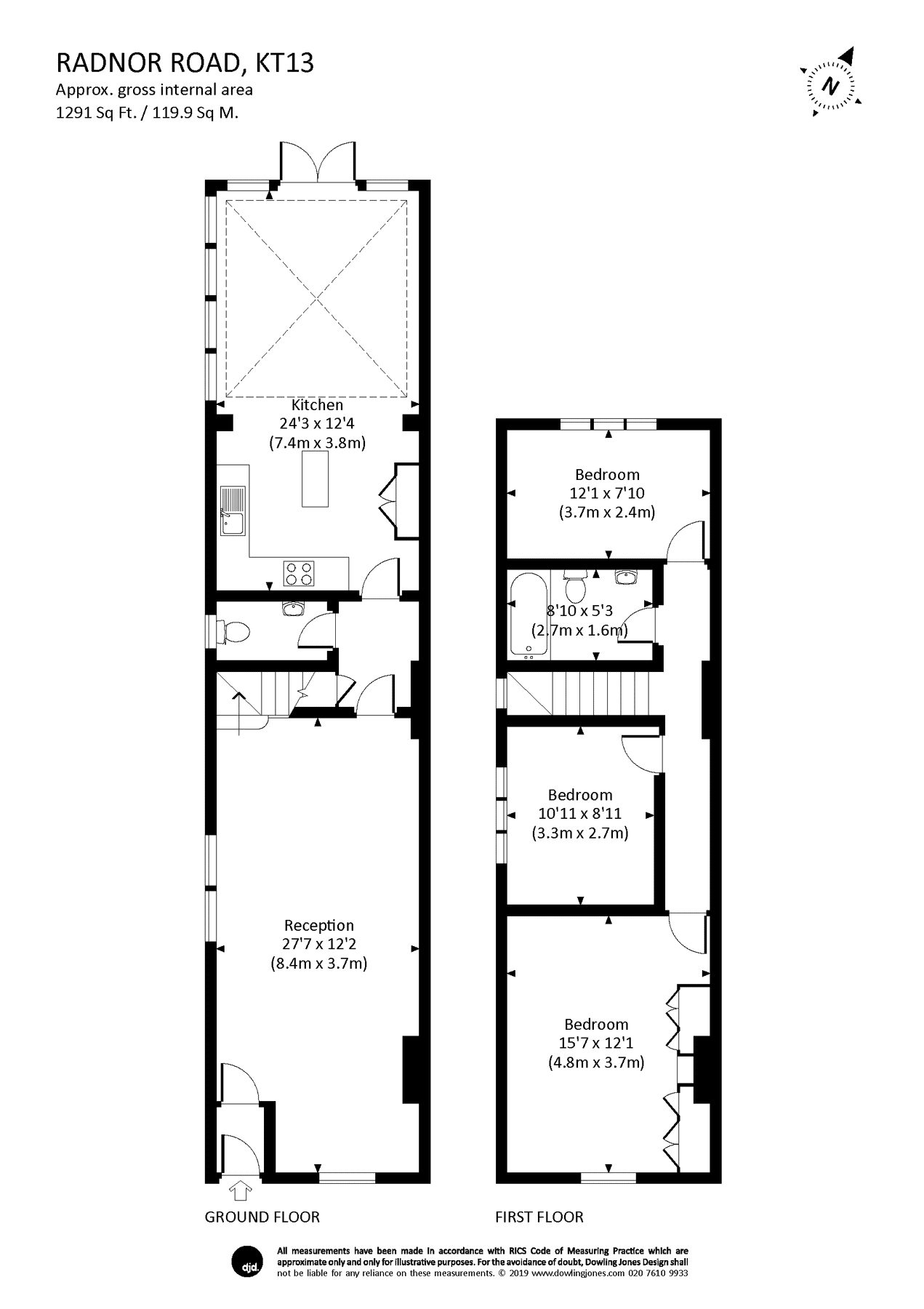 3 bed semidetached house for sale in Radnor Road, Weybridge, Surrey