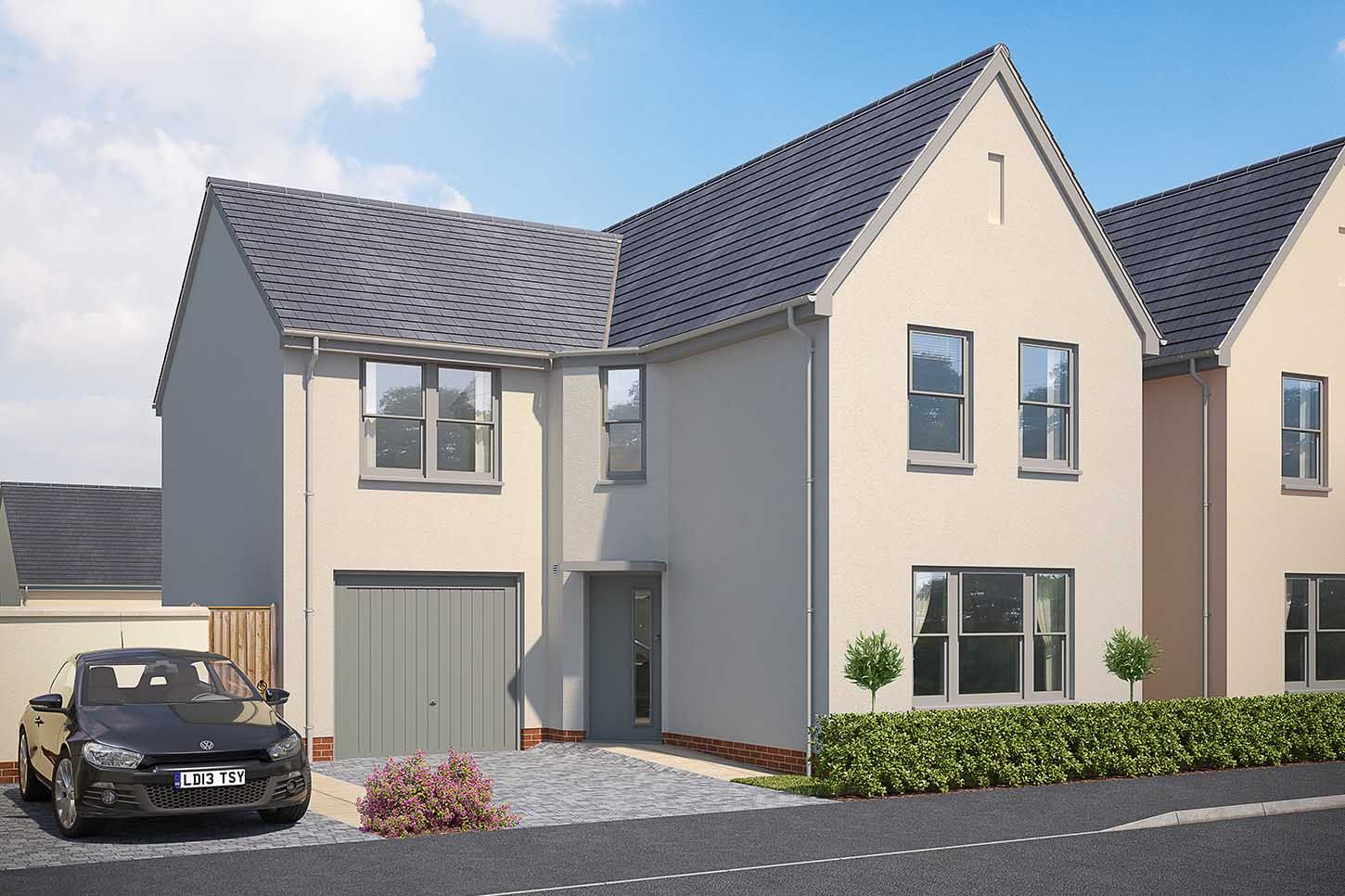 New home, 4 bed detached house for sale in "The Hambledon" at Waddeton