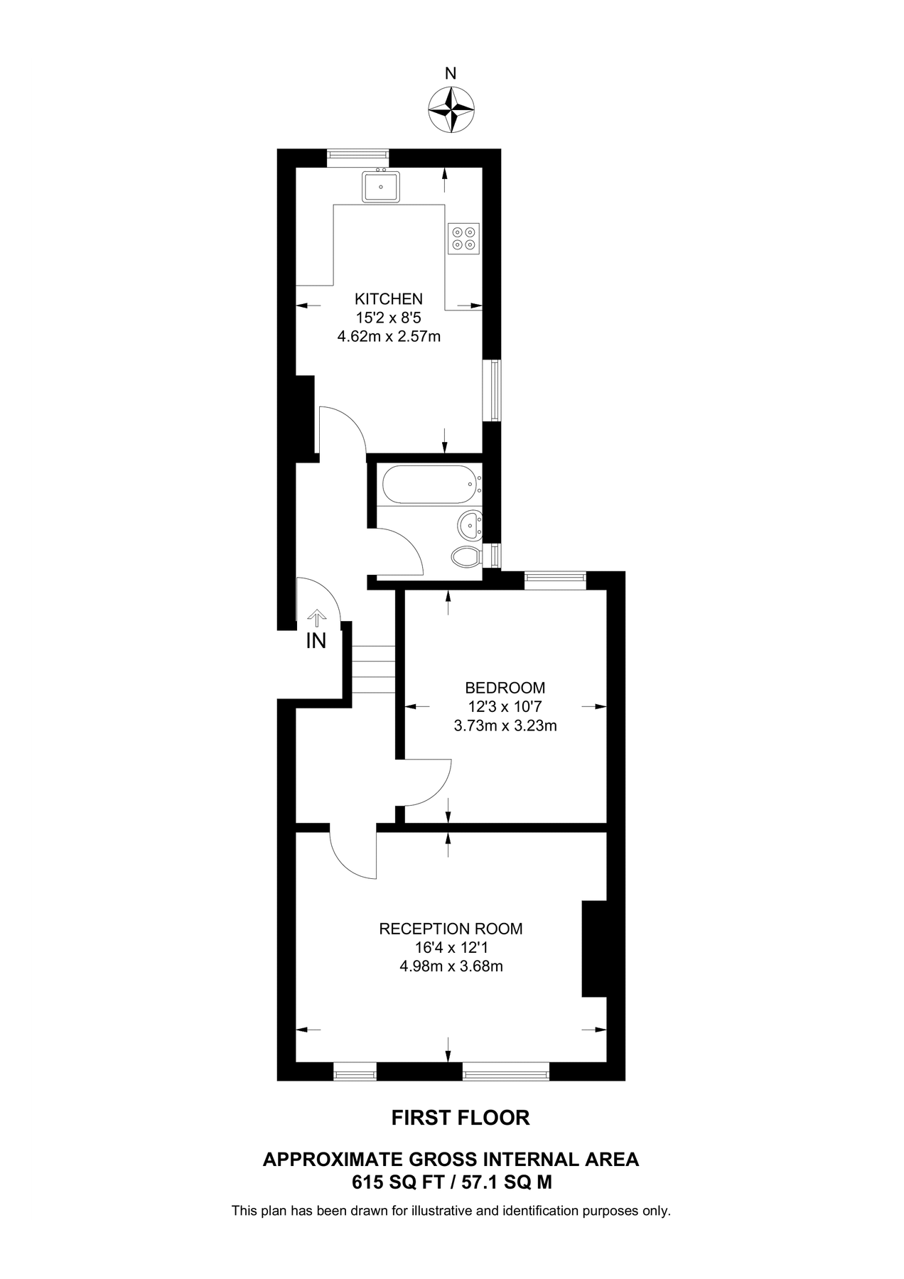 1 bed flat to rent in Marquis Road, London, 8Jh, Wood Green, London N22