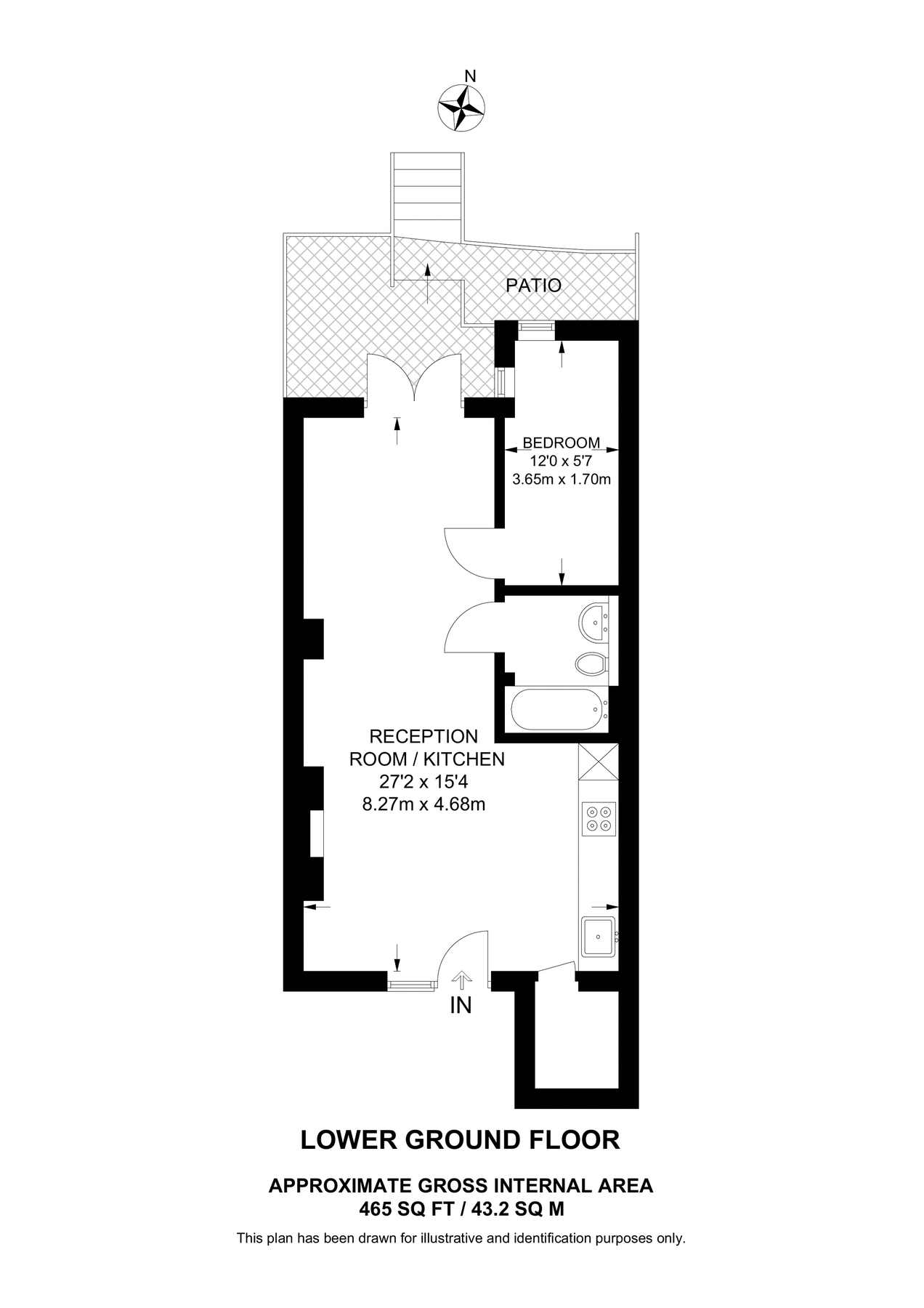 1 bed flat to rent in Furlong Road, Holloway, Islington, London N7