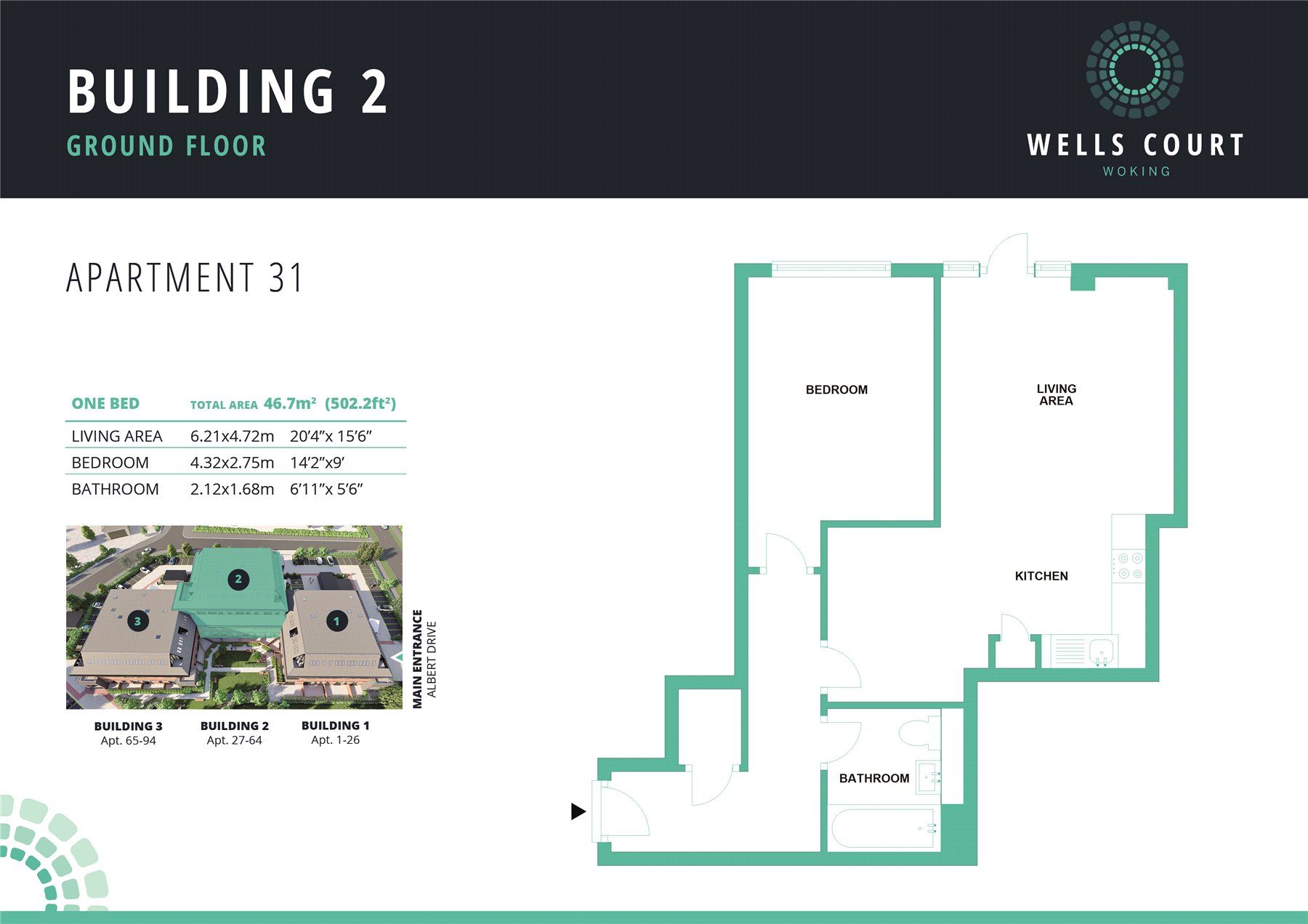 New home, 1 bed flat for sale in Albert Drive, Woking GU21 Zoopla