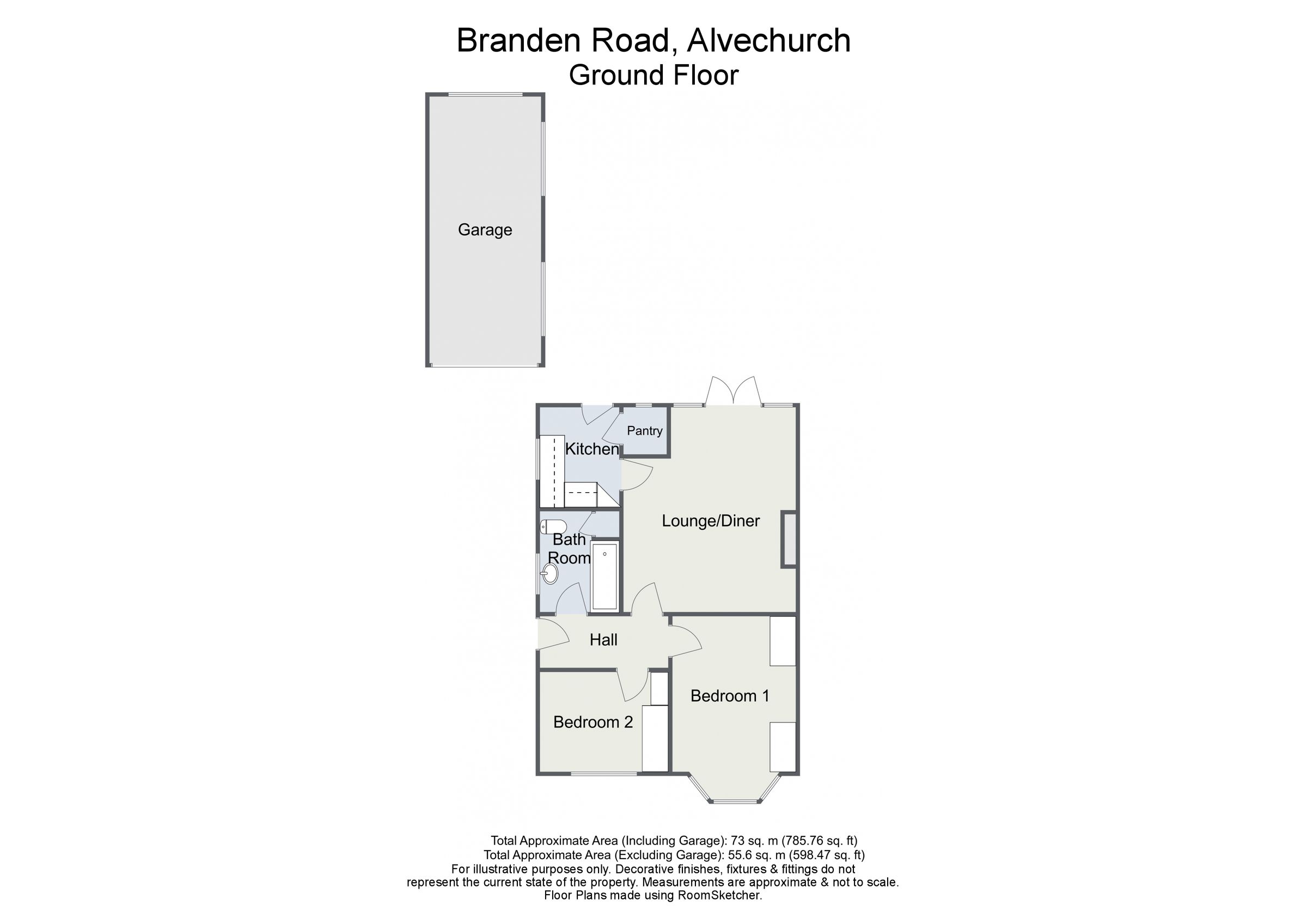 2 bed semidetached bungalow for sale in Branden Road, Alvechurch B48
