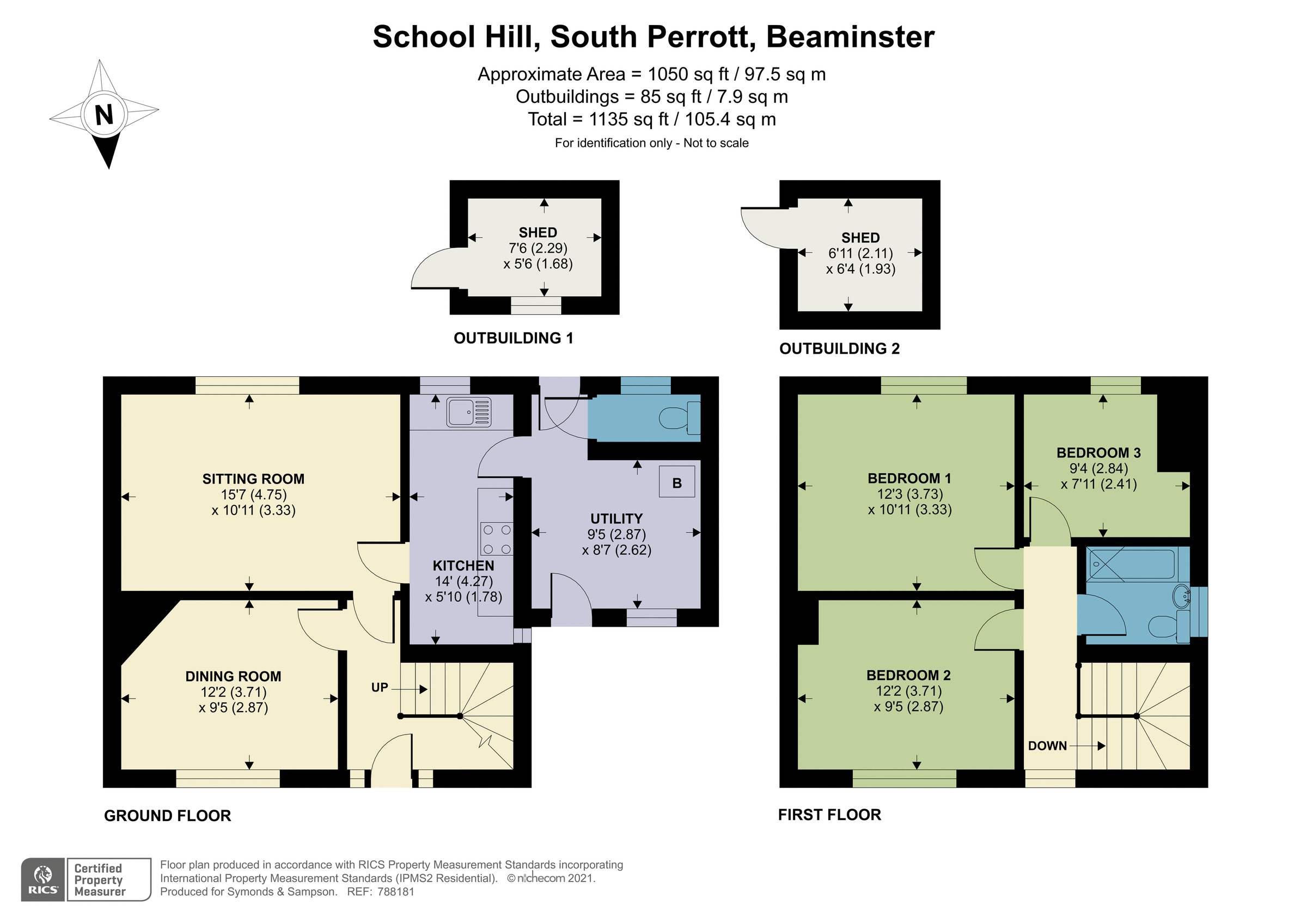 3 bed semidetached house for sale in School Hill, South Perrott