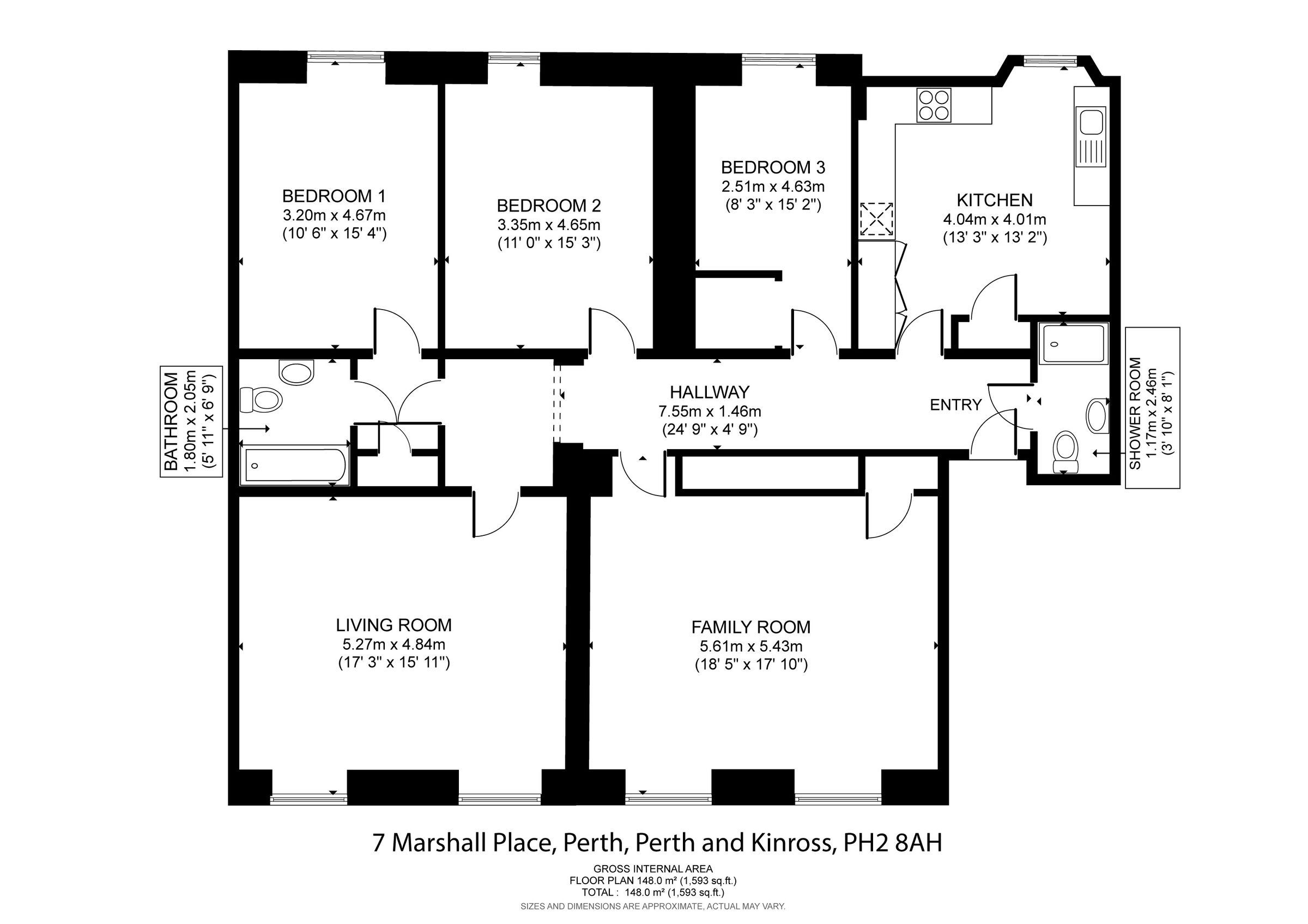 3 bed flat for sale in Marshall Place, Perth, Perth And Kinross PH2
