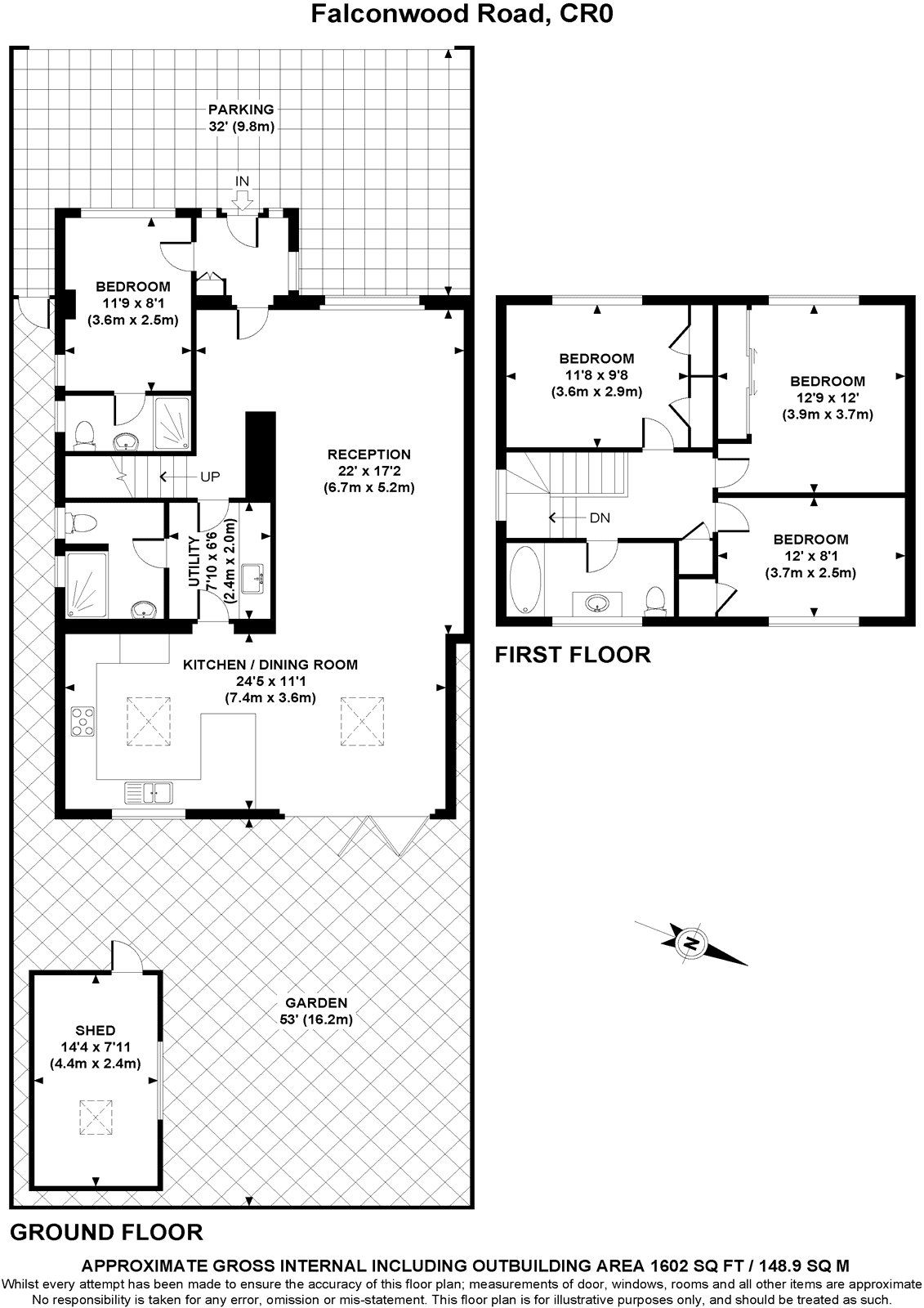 4 bed semidetached house for sale in Falconwood Road, Croydon, Surrey