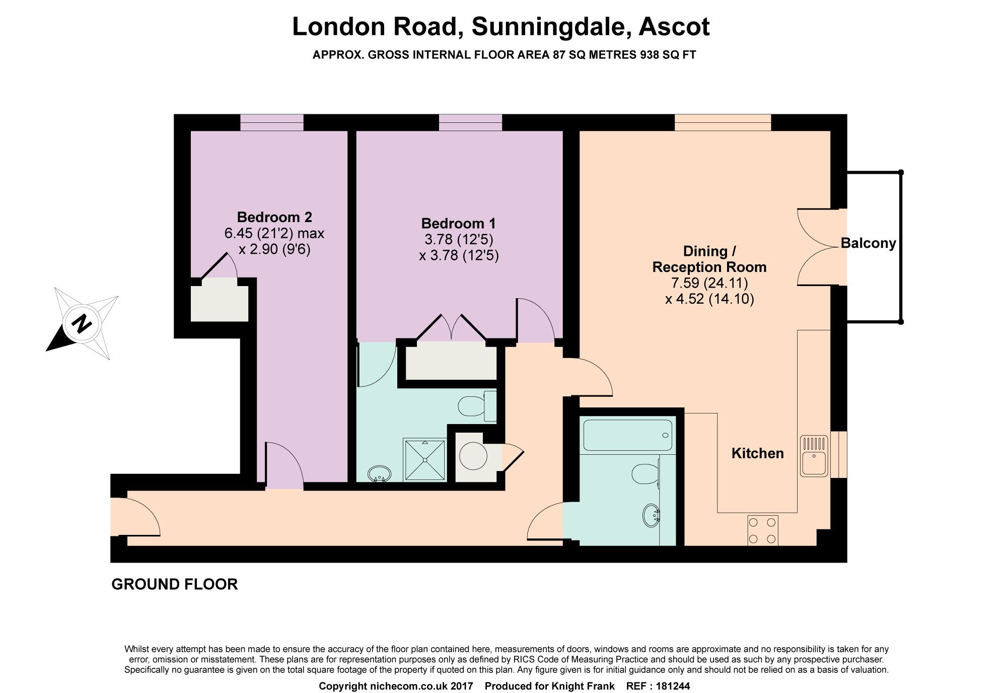 2 bed flat to rent in Fairways House, London Road, Sunningdale, Ascot
