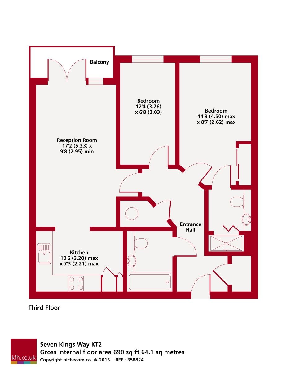 2 bed flat to rent in Seven Kings Way, Royal Quarter KT2 Zoopla