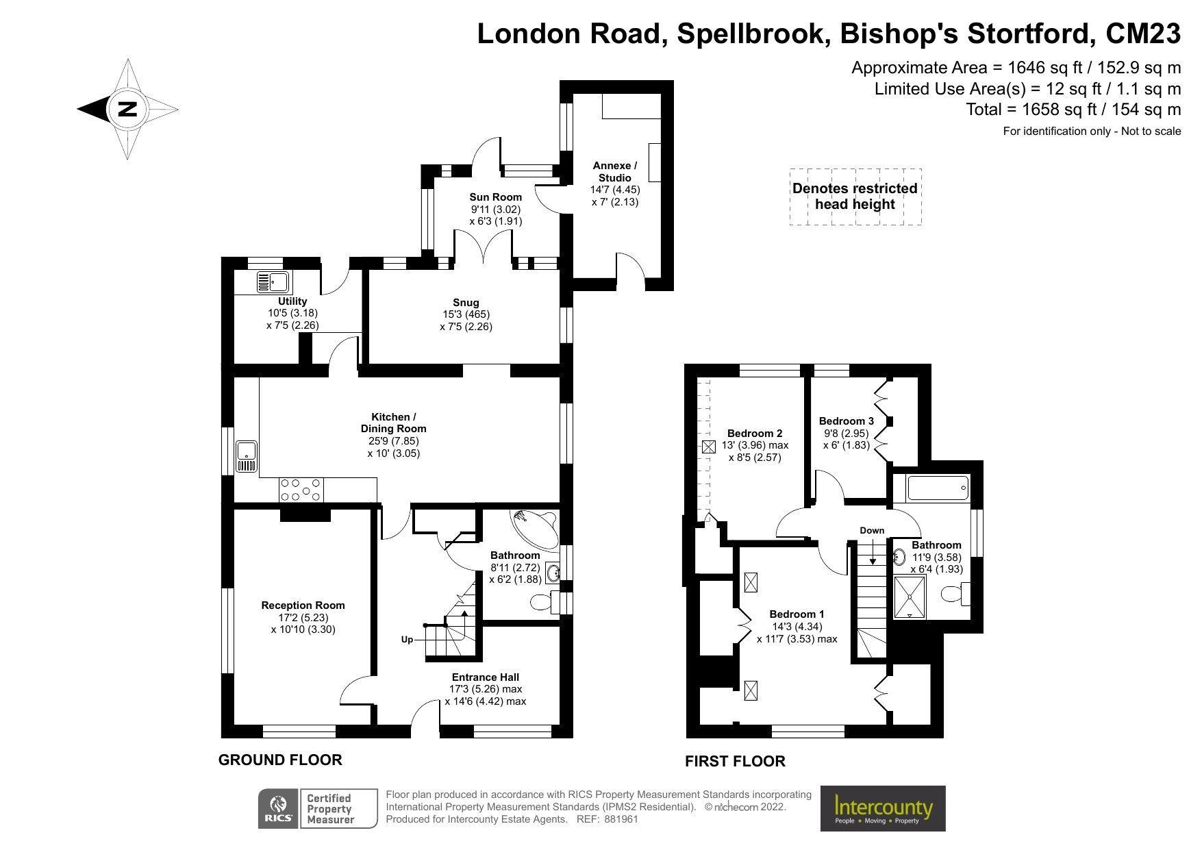 3 bed detached house for sale in London Road, Spellbrook,