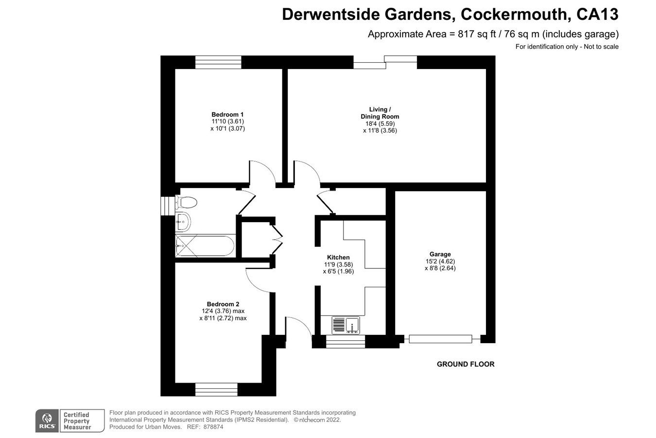 2 bed semidetached bungalow for sale in Derwentside Gardens