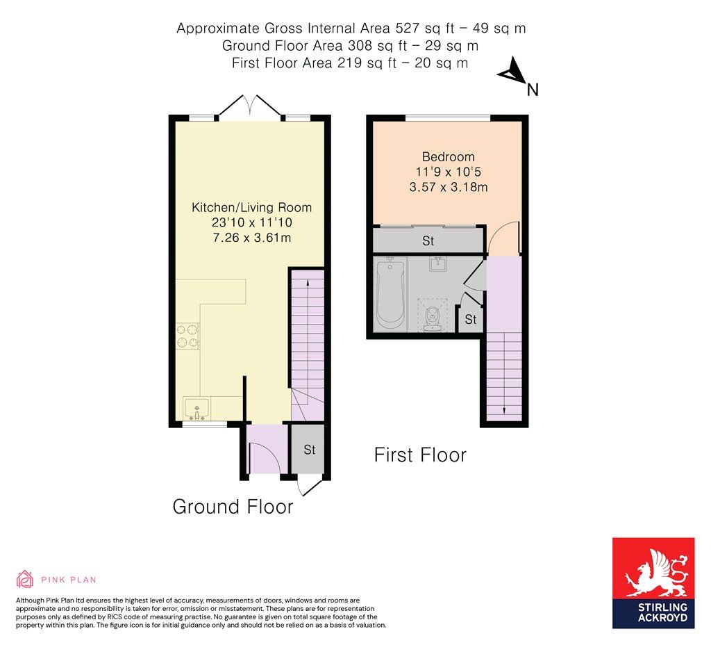 1 bed terraced house for sale in Alexander Road, Egham, Surrey TW20