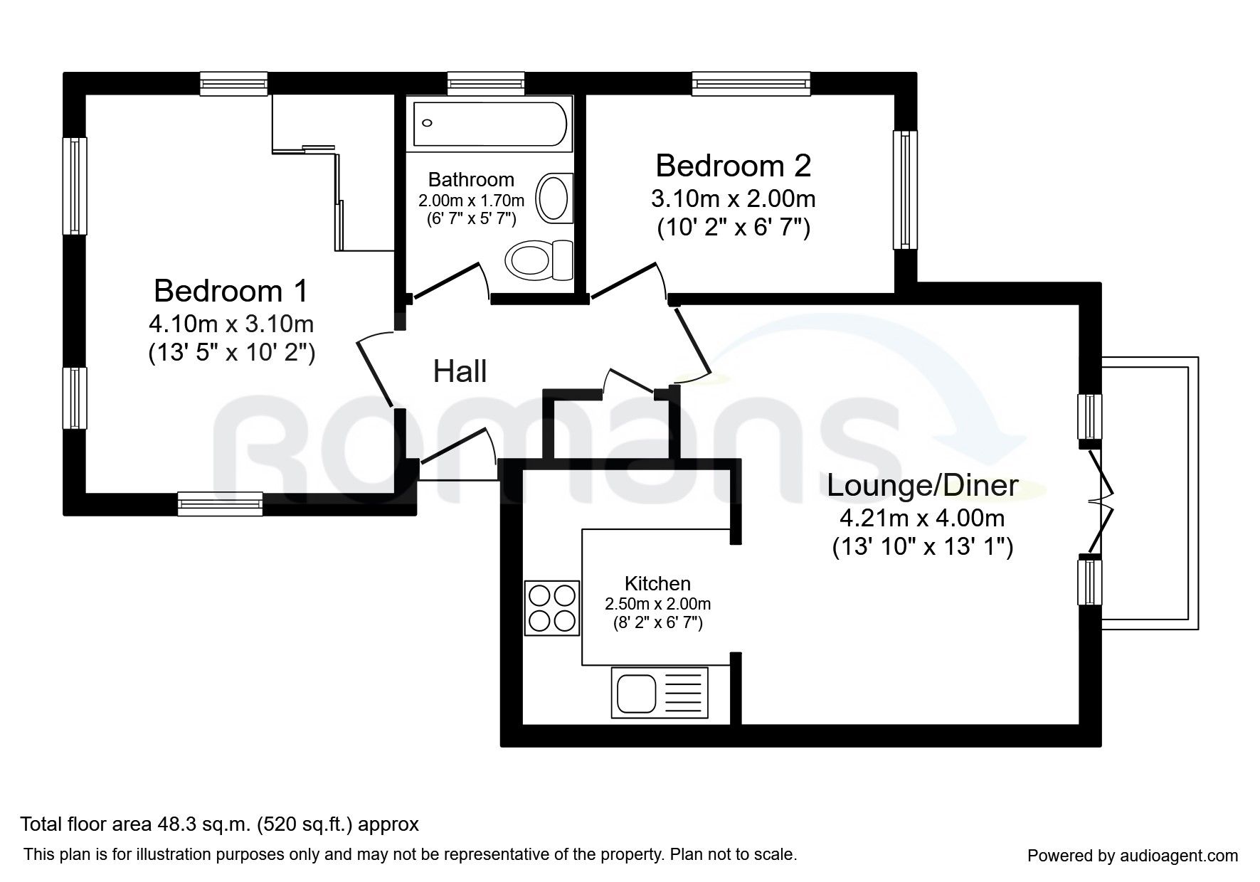 2 bed flat to rent in Alexandra Park, Queen Alexandra Road, High