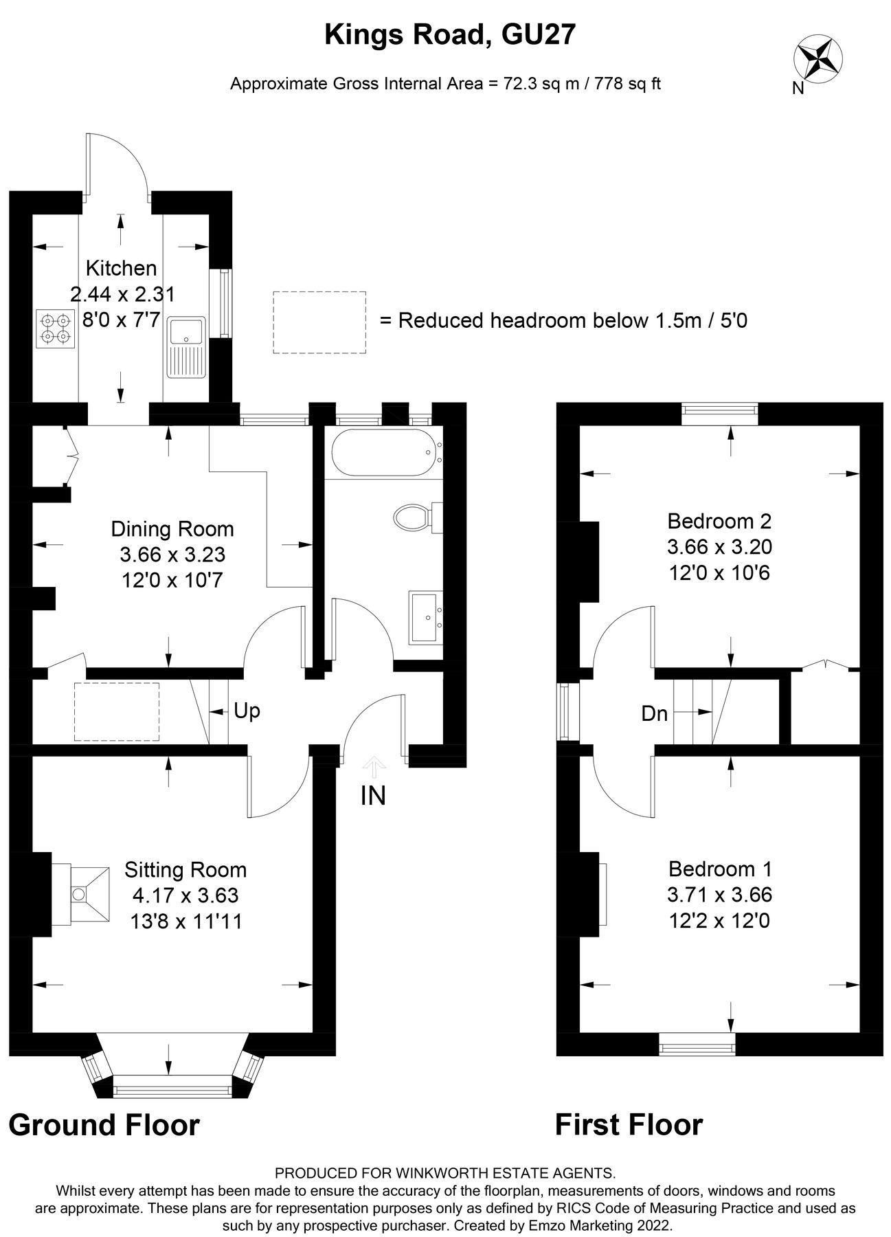 2 bed linkdetached house for sale in Kings Road, Haslemere, Surrey