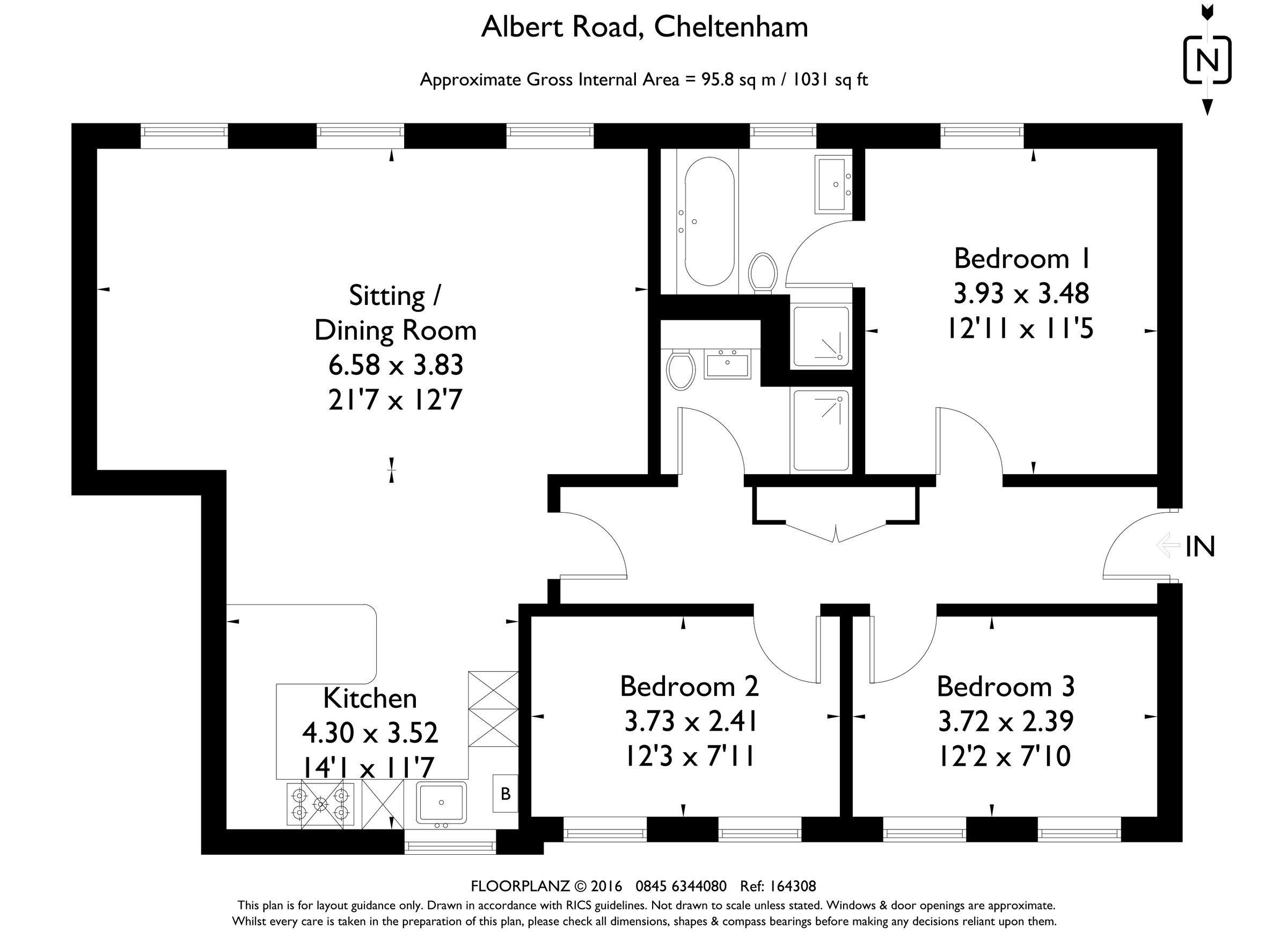 3 bed flat for sale in Ellerslie House, 108 Albert Road, Cheltenham