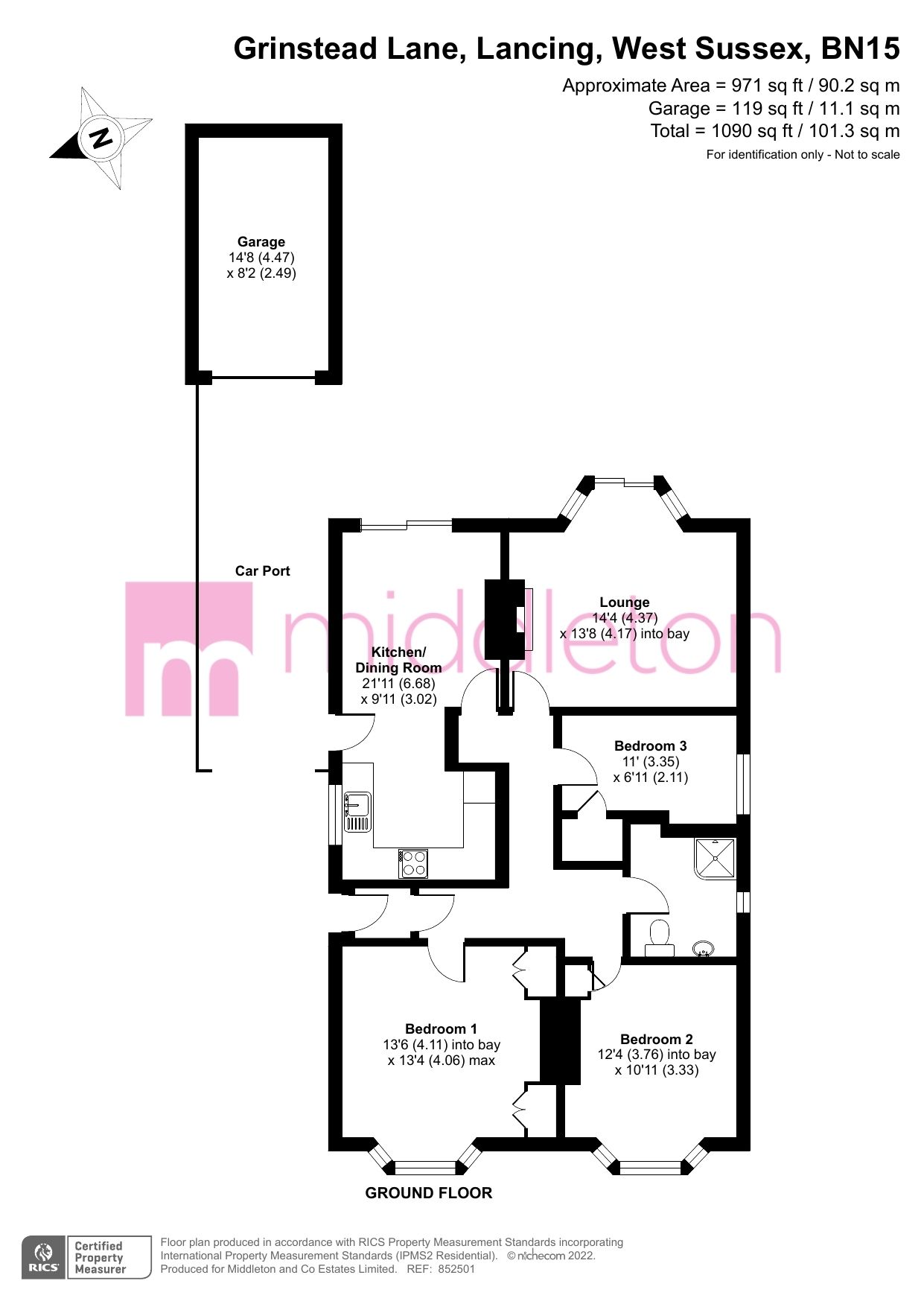 3 bed bungalow for sale in Grinstead Lane, Lancing, West Sussex BN15