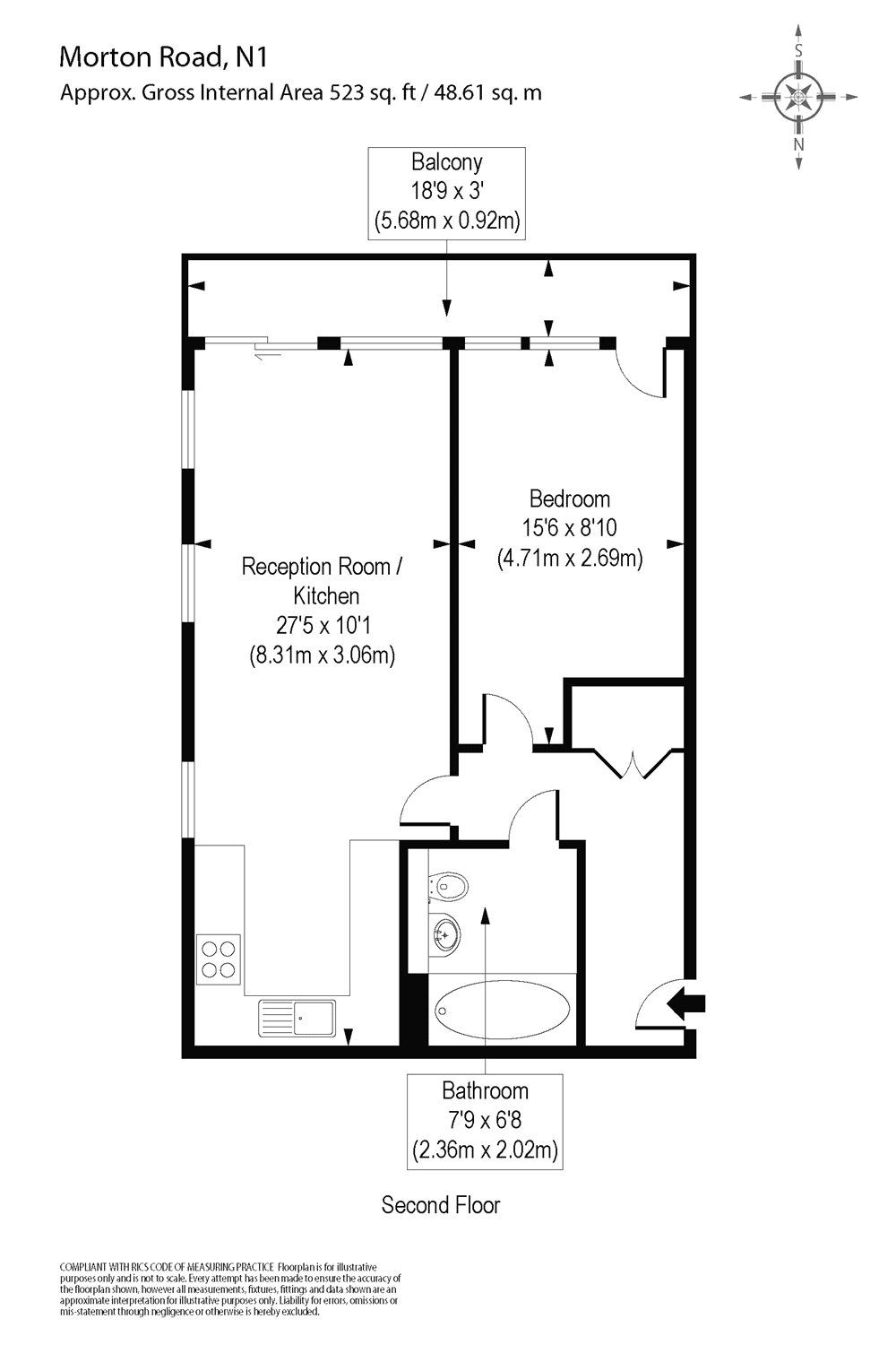 1 bed flat to rent in Morton Road, London N1 Zoopla