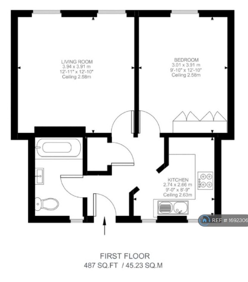 1 bed flat to rent in Winfield House, London SW11 Zoopla