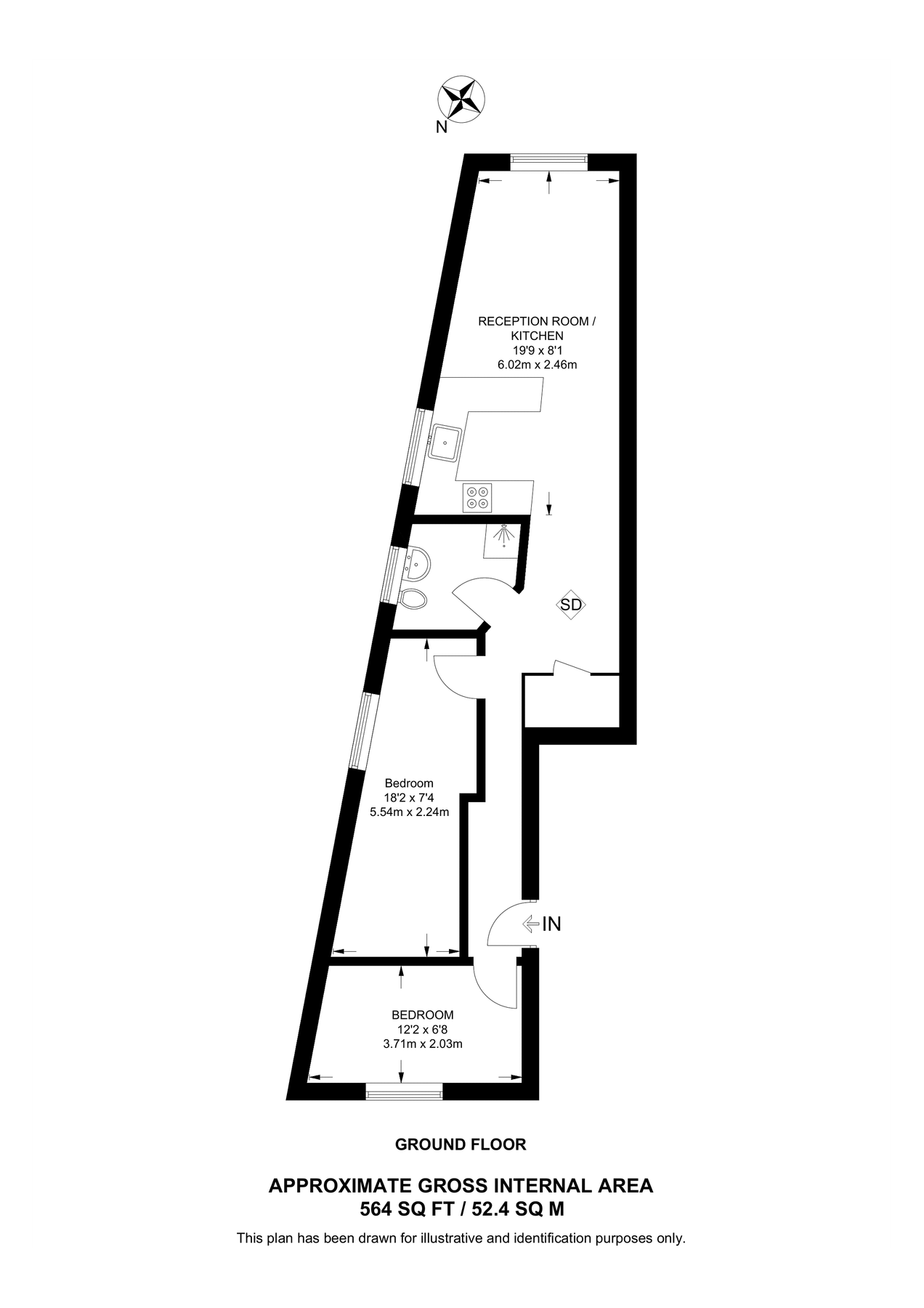 2 bed terraced house to rent in Elmsdale Road, London E17, Walthamstow