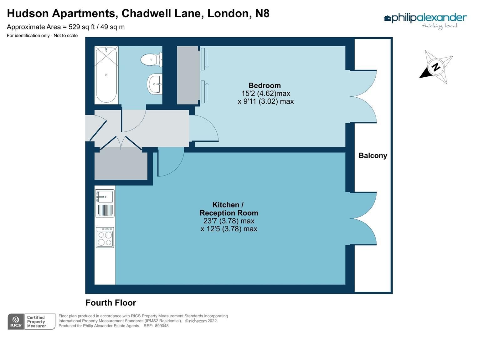 1 bed flat to rent in Hudson Apartments, New River Village, Hornsey N8
