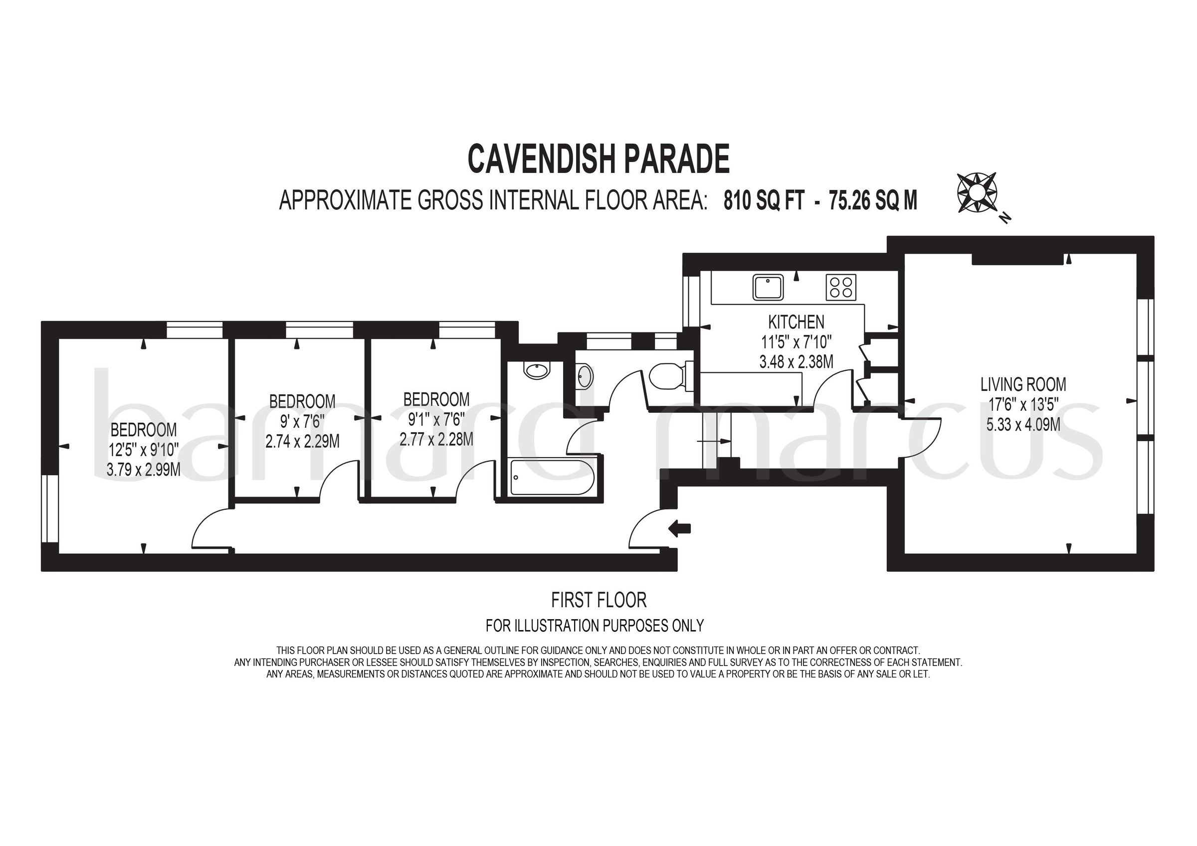 3 bed flat to rent in Cavendish Parade, Clapham Common South Side