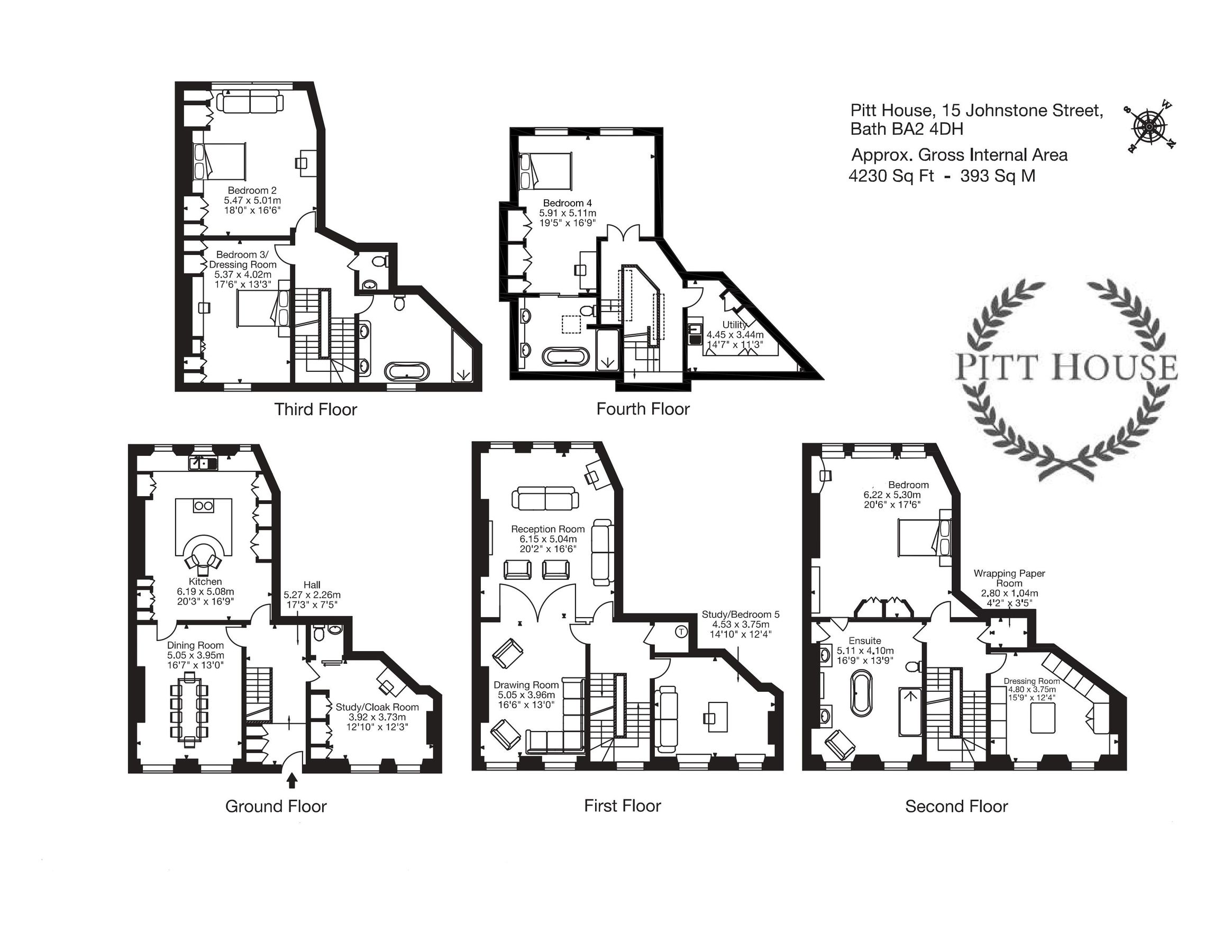 5 bed terraced house for sale in Johnstone Street, Bath, Somerset BA2