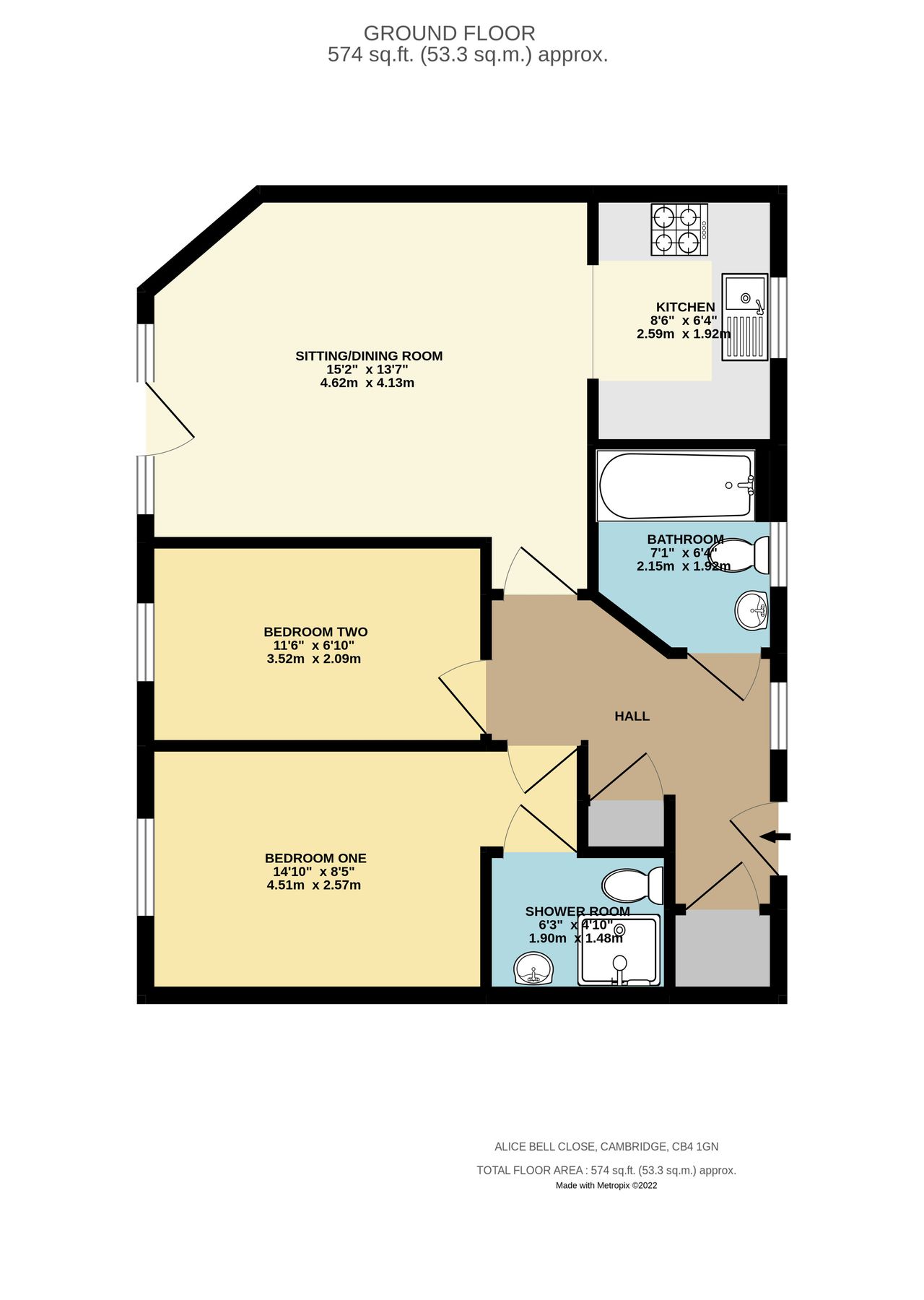 2 bed flat for sale in Alice Bell Close, Cambridge CB4 Zoopla