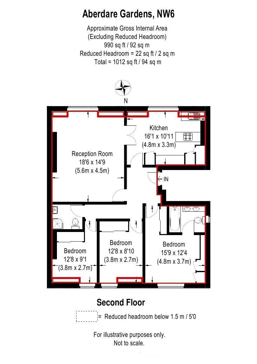 3 bed flat for sale in Aberdare Gardens, West Hamsptead, London NW6