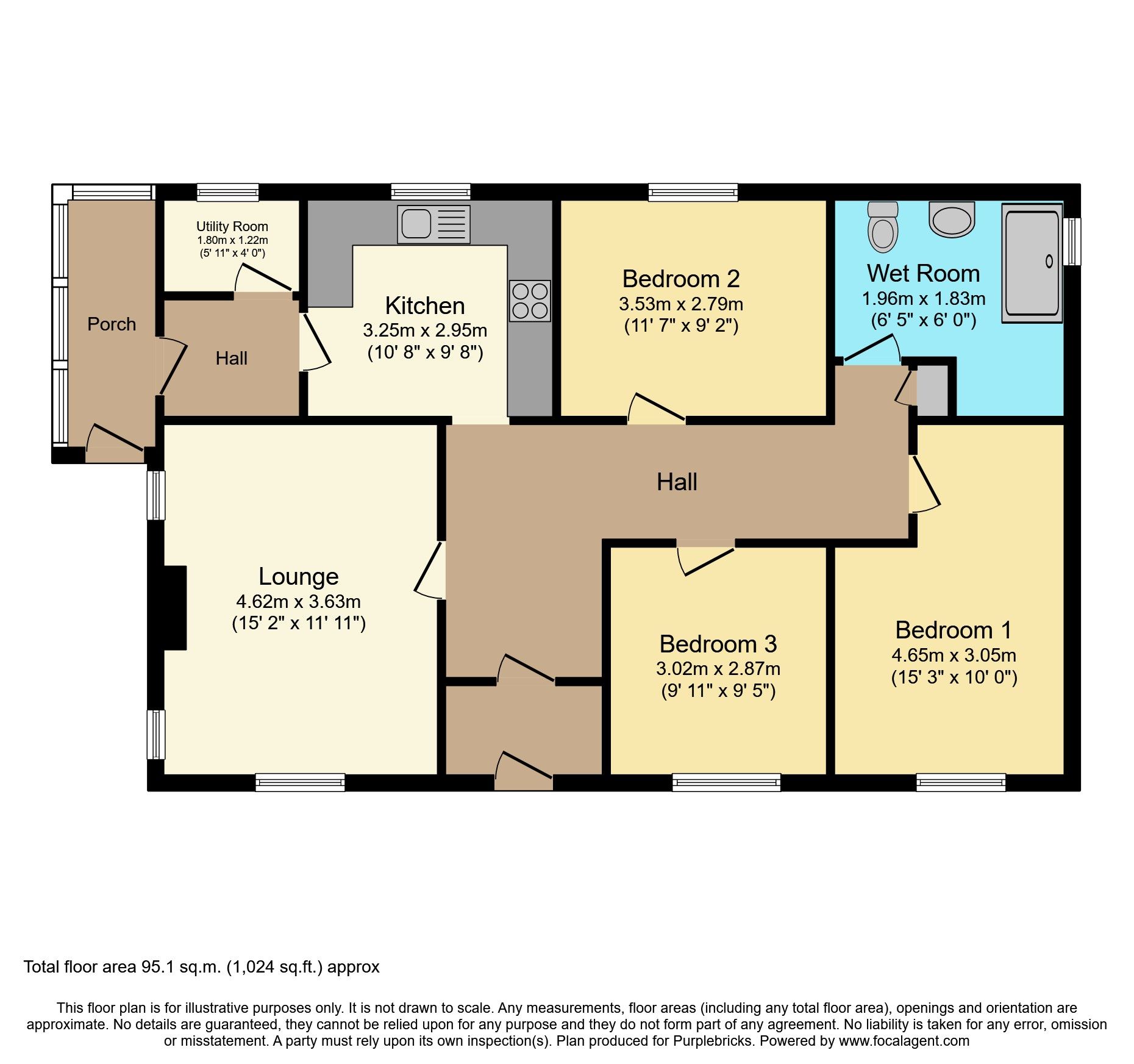 3 bed semidetached bungalow for sale in North Street, Brydekirk, Annan