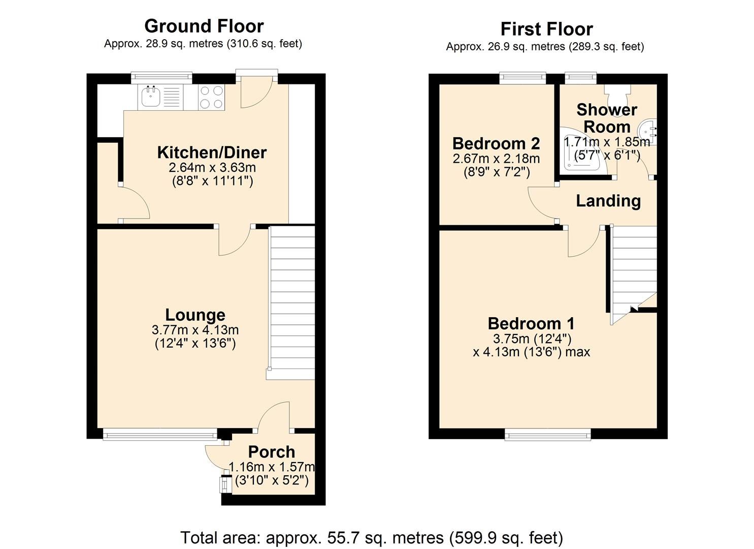 2 bed terraced house for sale in Middle Row Providence Place