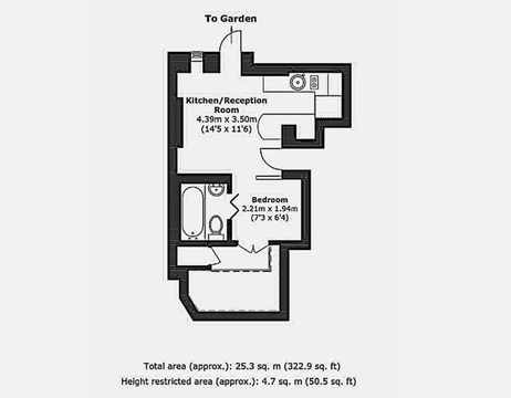 Trinity Church Road, London SW13, Studio to rent