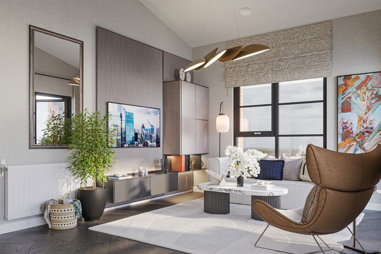 Property 1 of 6. Plot 92 - Brookside Penthouses - Living Area