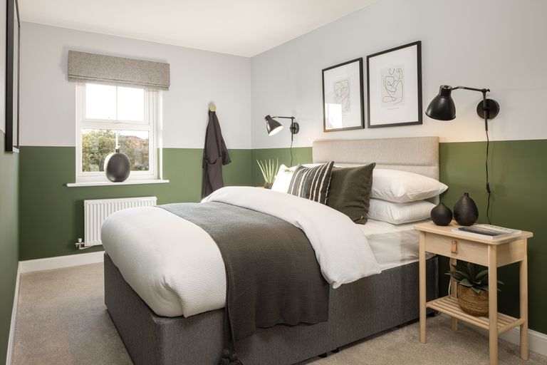 Property 3 of 7. Green Coloured Double Bedroom In A 3 Bed Home